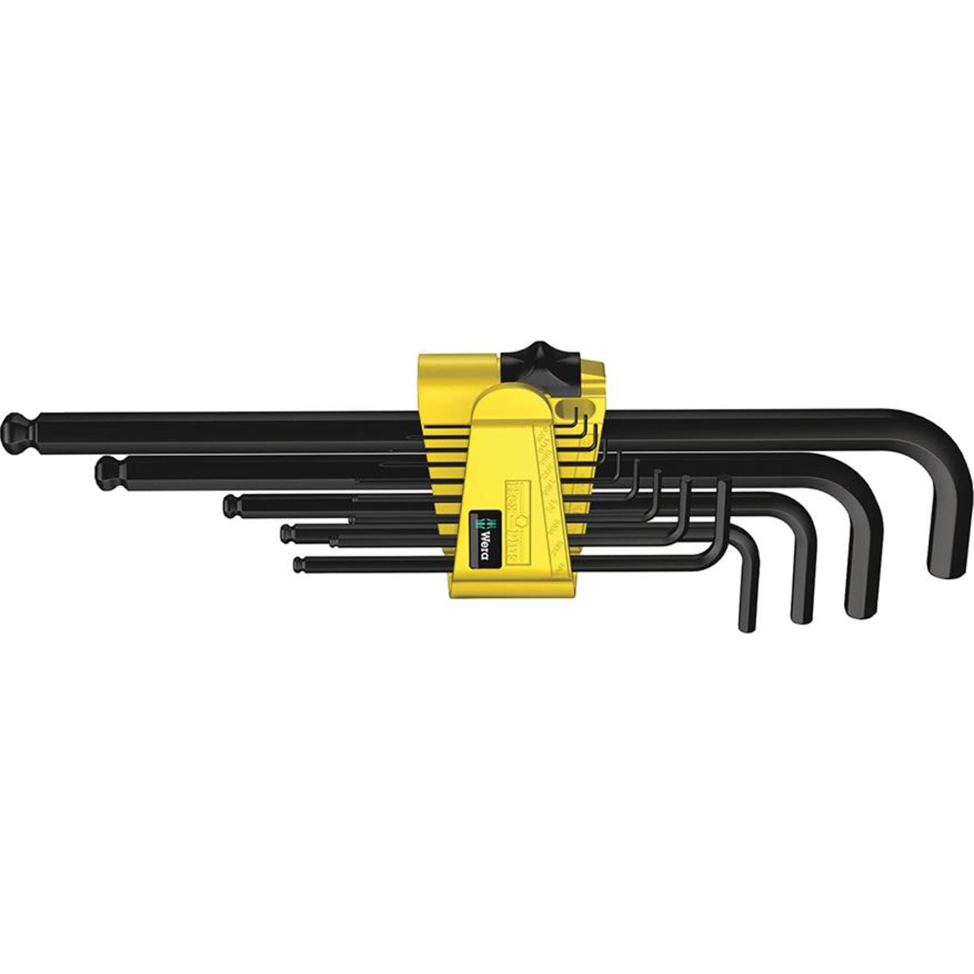 Winkelschraubendreher- Satz im Handhalter 13-teilig 5/64"-3/8" lang Kugelkopf Wera