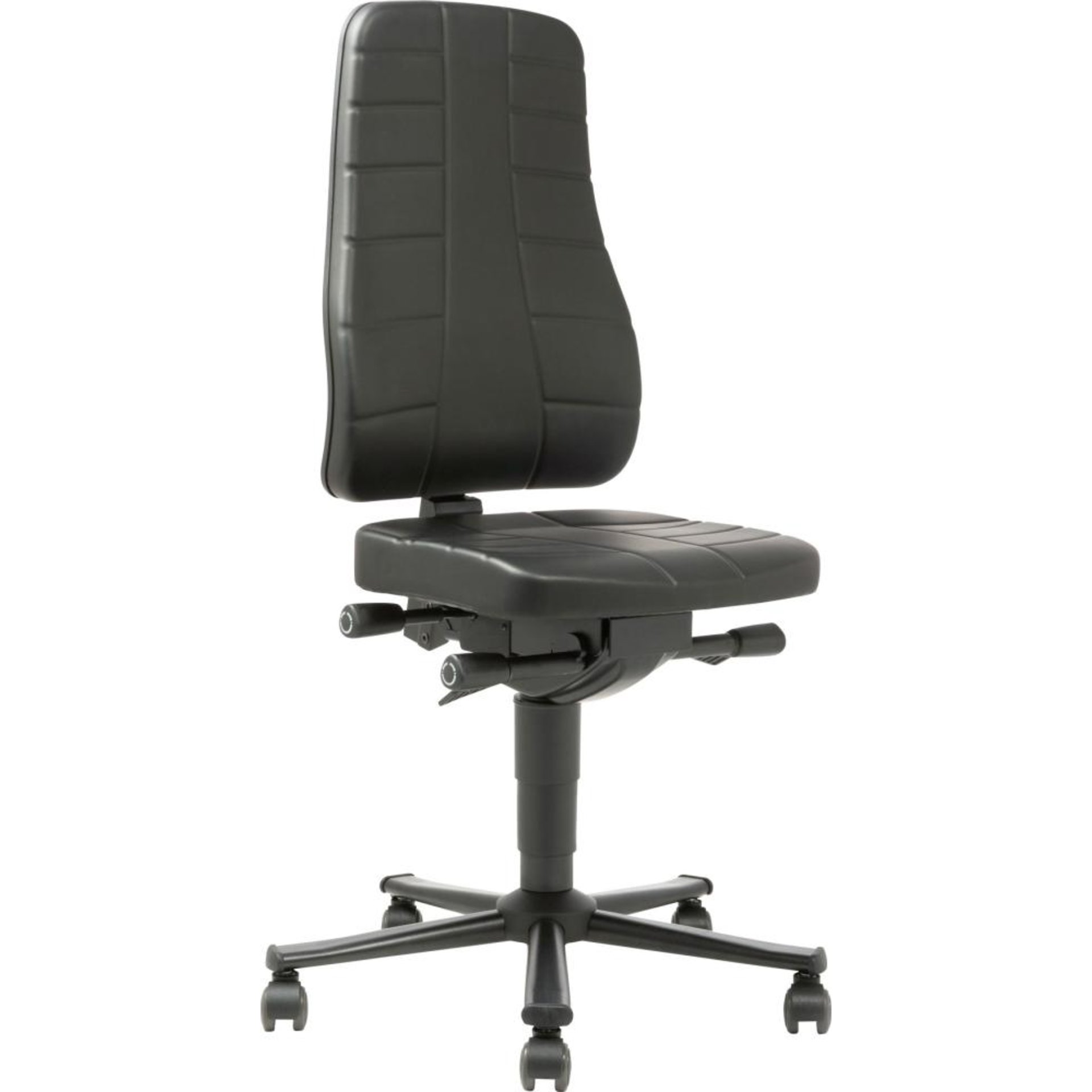 Bimos Arbeitsstuhl 9643-2571 All-In-One 2 Sitzhöhe 450-600 mm mit Rollen, Kst. schwarz