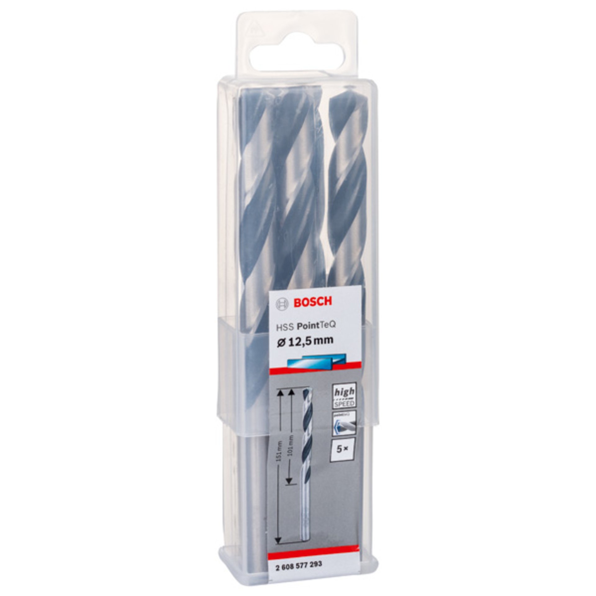 Metallspiralbohrer HSS PointTeQ, DIN 338, 12,5 mm, 5er-Pack