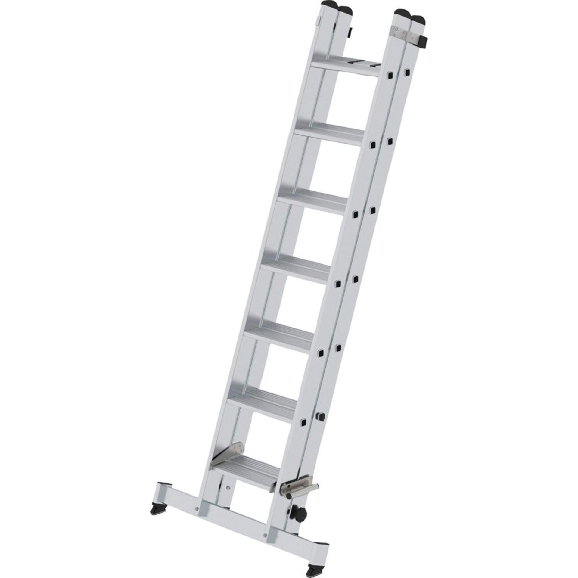 Alu-Schiebeleiter 2x7 Stufen Leiterlange 2,21m eingef.Arbeitshohe bis 4,40 m