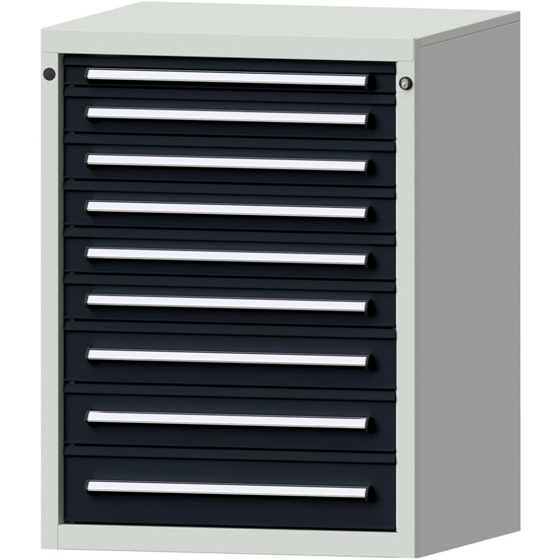 Format Schubladenschrank B760xT700xH1000mm RAL7035/7016 9 Schubladen 75kg