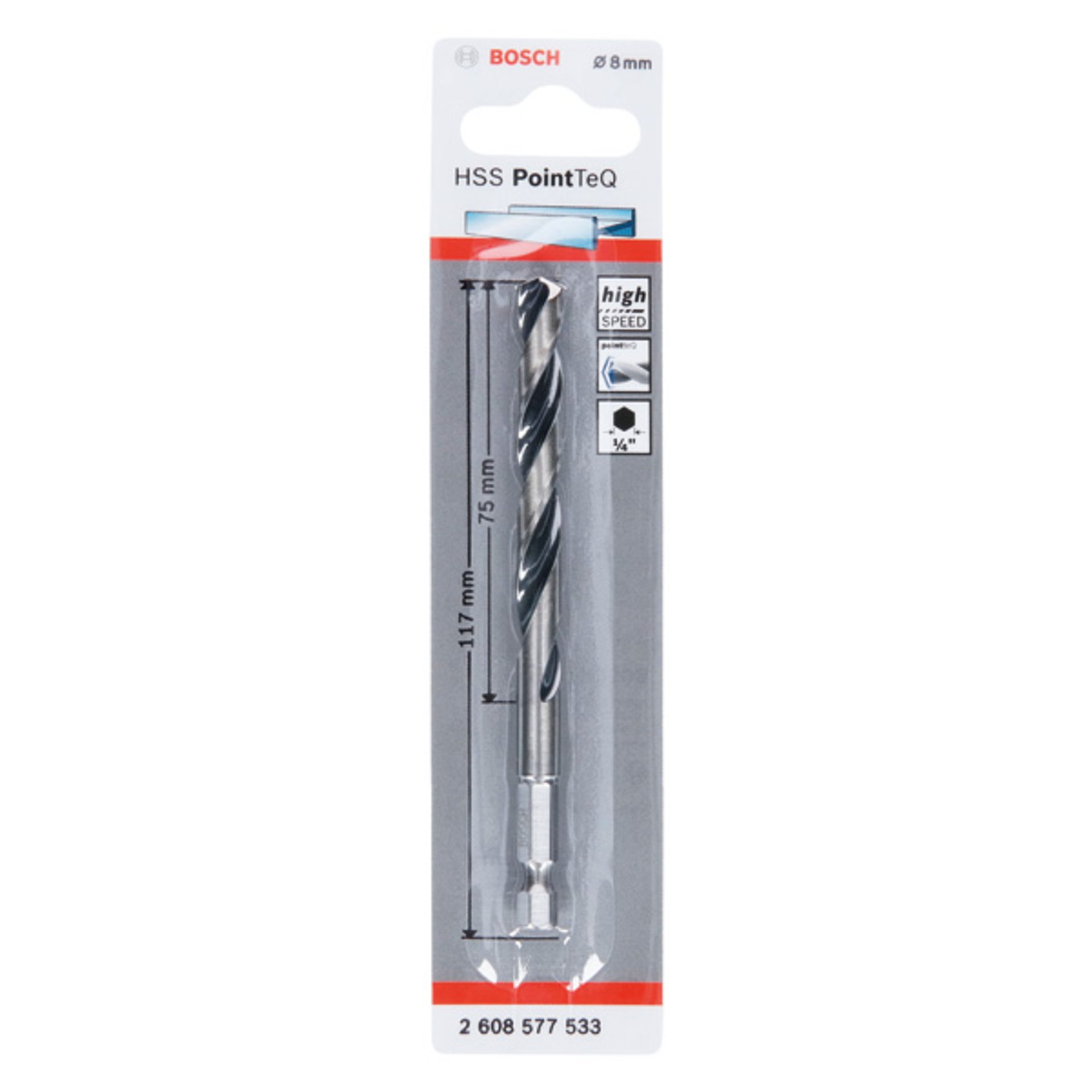 HSS PointTeQ Sechskantbohrer 8,0 mm