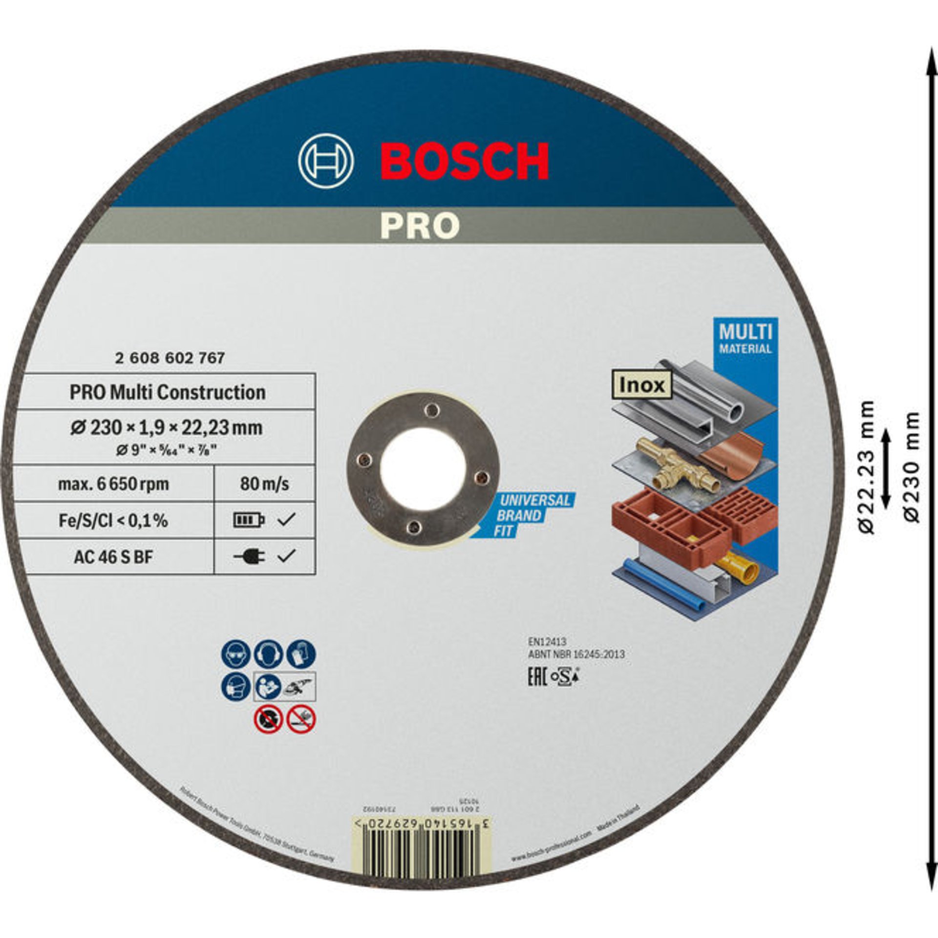 PRO Multi Material Trennscheibe, 230 x 1.9 x 22,23 mm