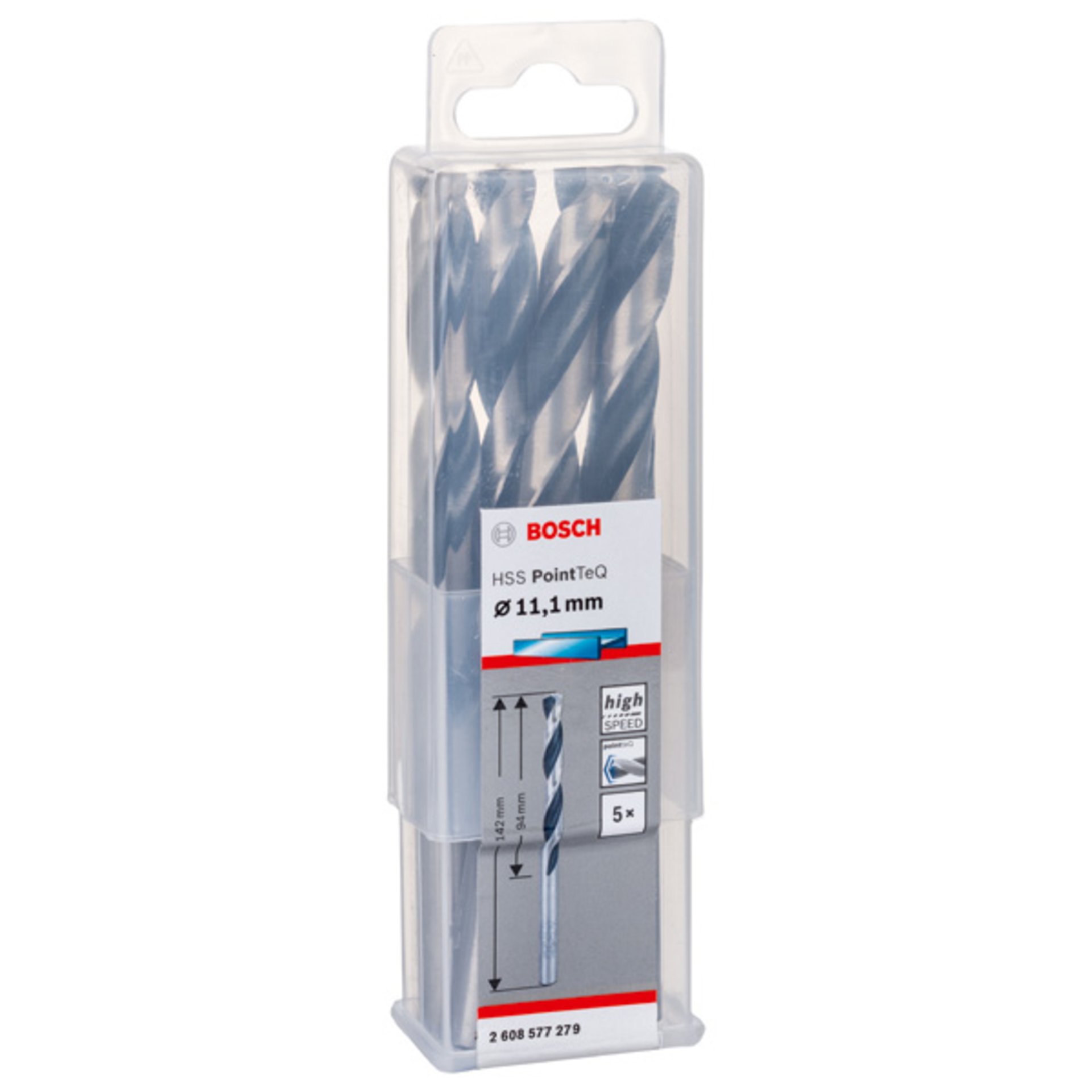 Metallspiralbohrer HSS PointTeQ, DIN 338, 11,1 mm, 5er-Pack
