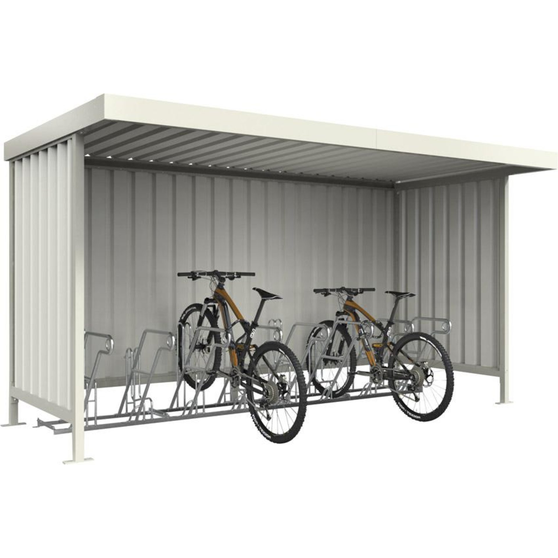 Rückwand aus Trapezblech RAL 9002 grauweiß für Überdachung Mod. Leipzig