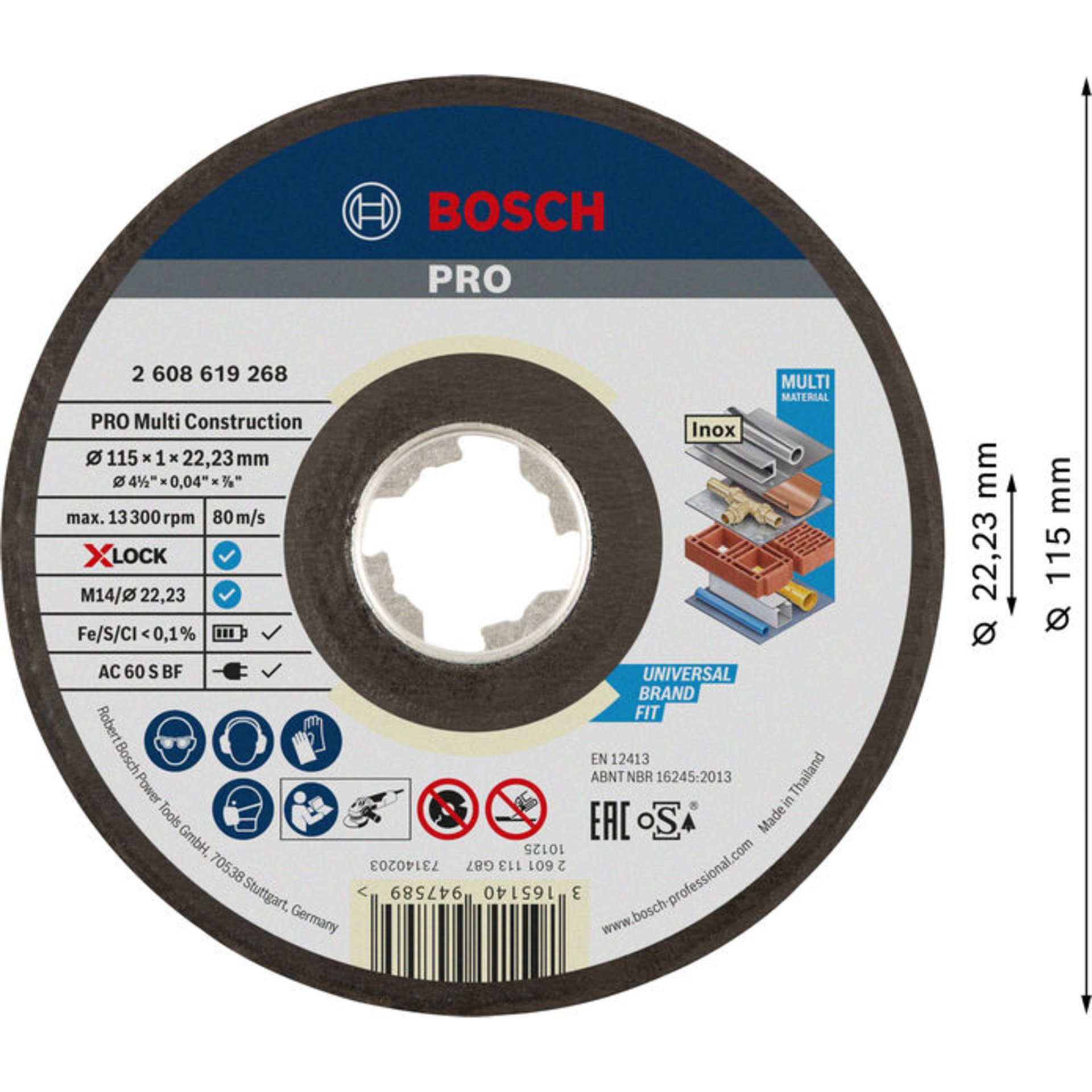 PRO Multi Material X-Lock Trennscheibe, 115 x 1 x 22,23 mm