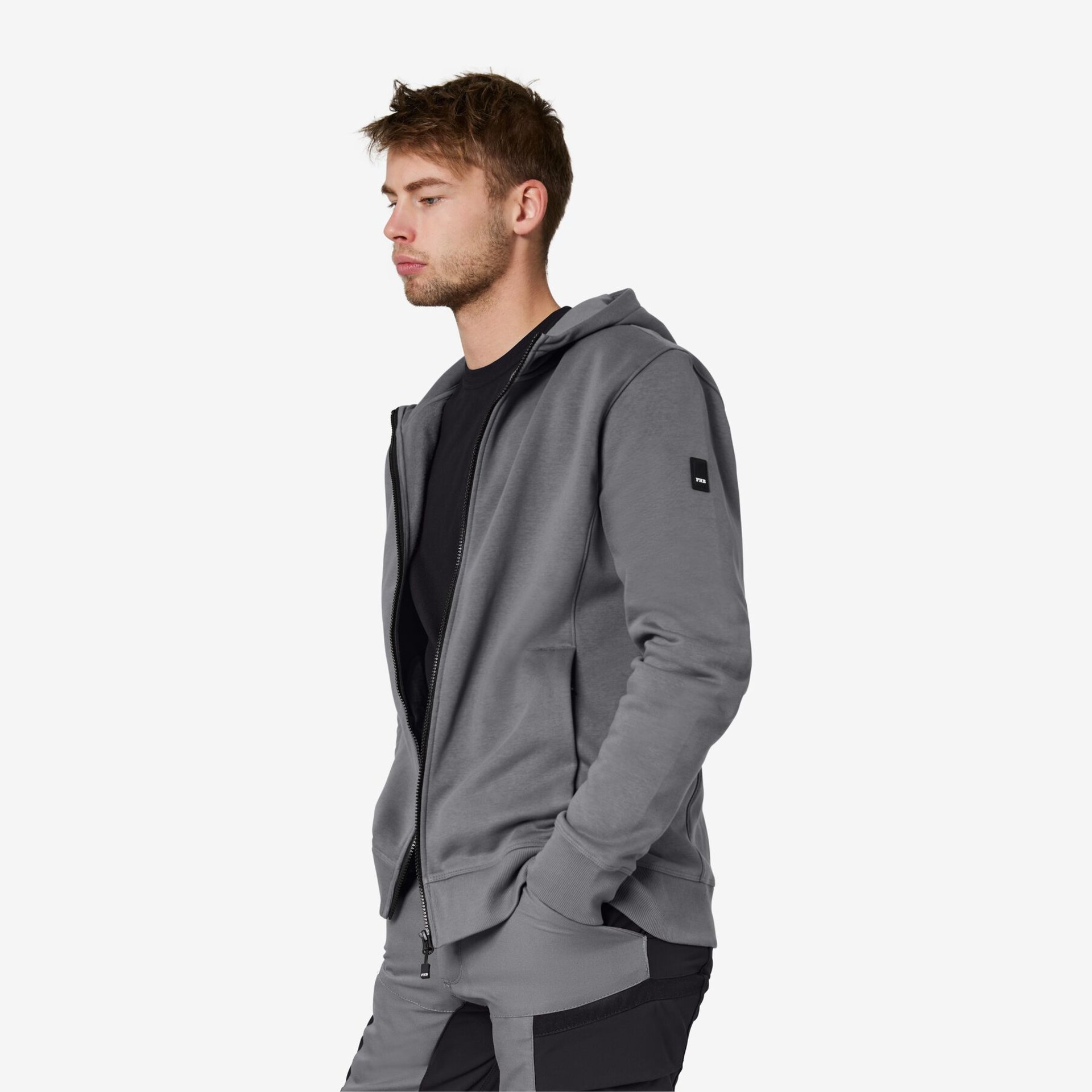 QUENTIN Hoodie-Jacke unisex grau 5XL