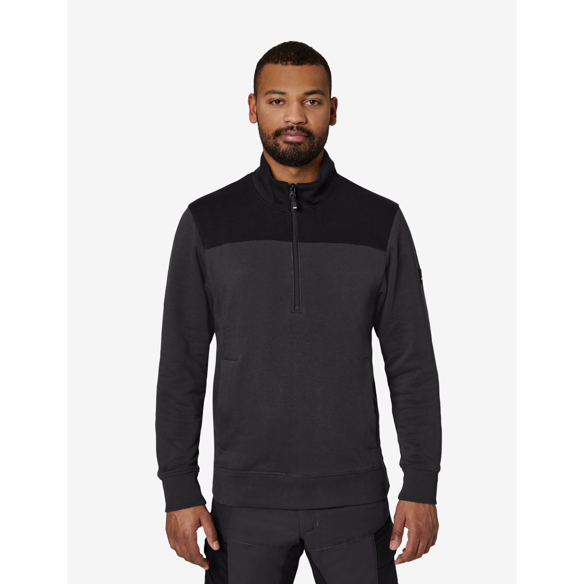 ROB Zip-Sweatshirt unisex anthrazit-schwarz 2XL