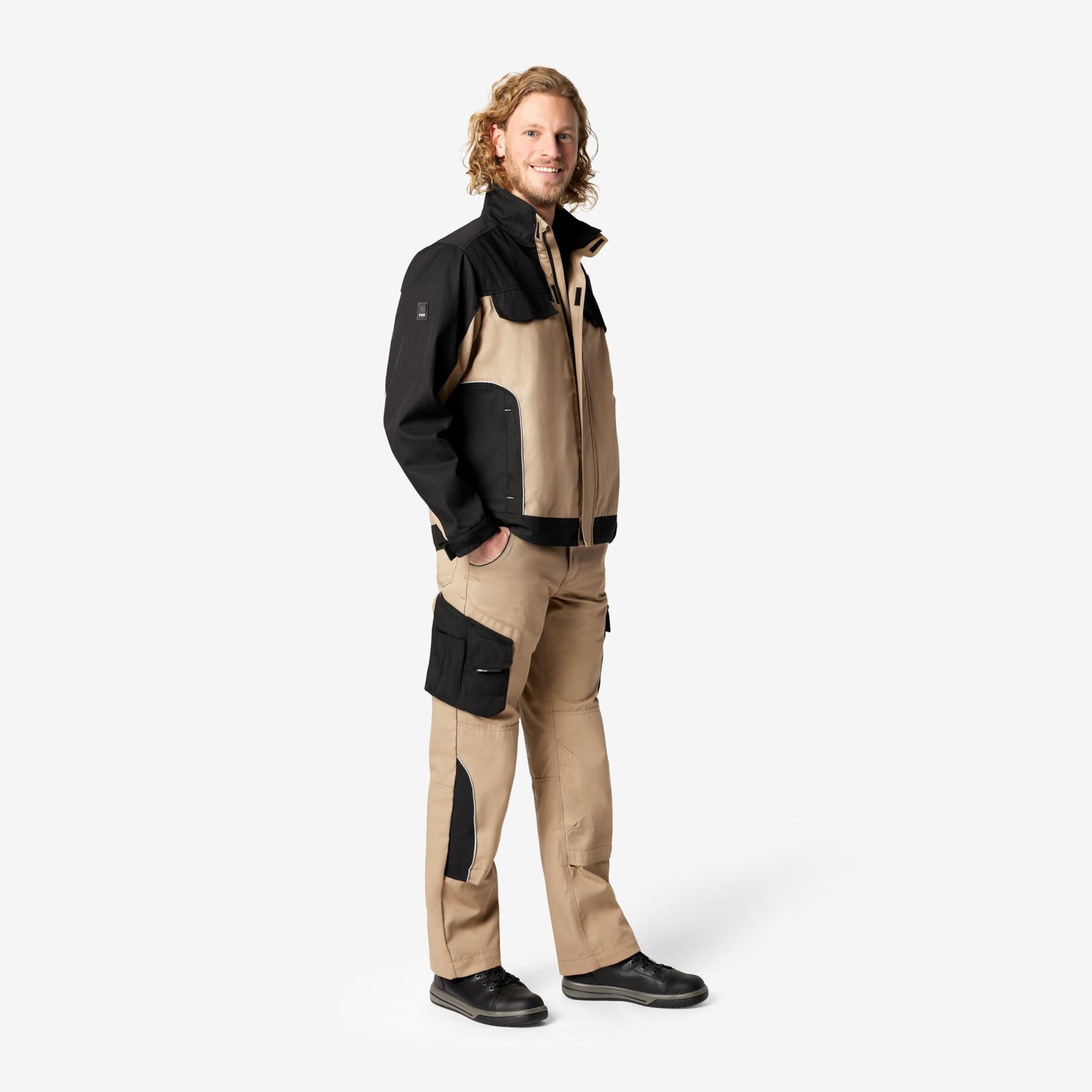 BRUNO Arbeitshose beige-schwarz 88