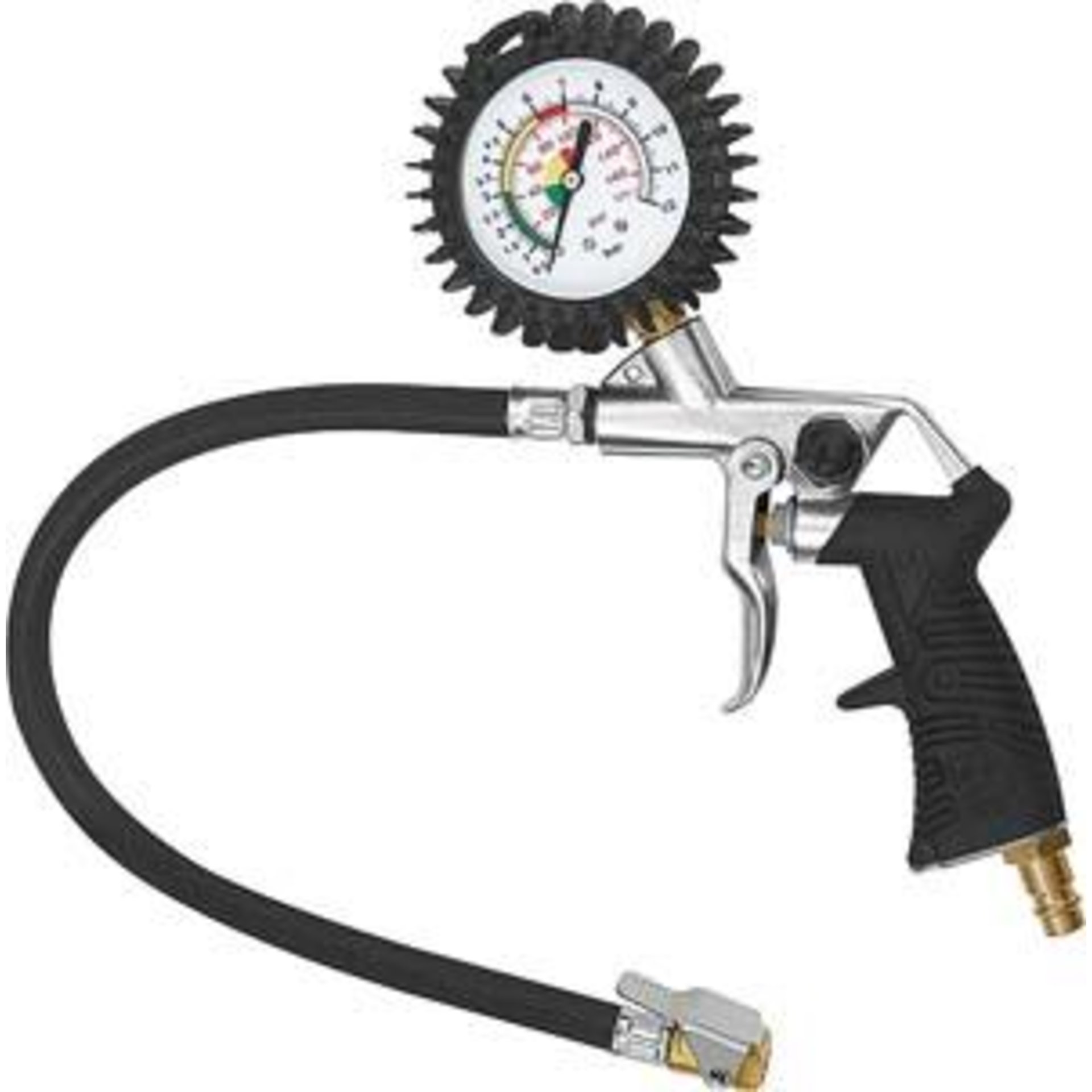 Hand-Reifenfüllmesser mitMomentstecker, Pist.form,starr, ungeeicht, Ø63mm, 0-12bar/170psi RIEGLER