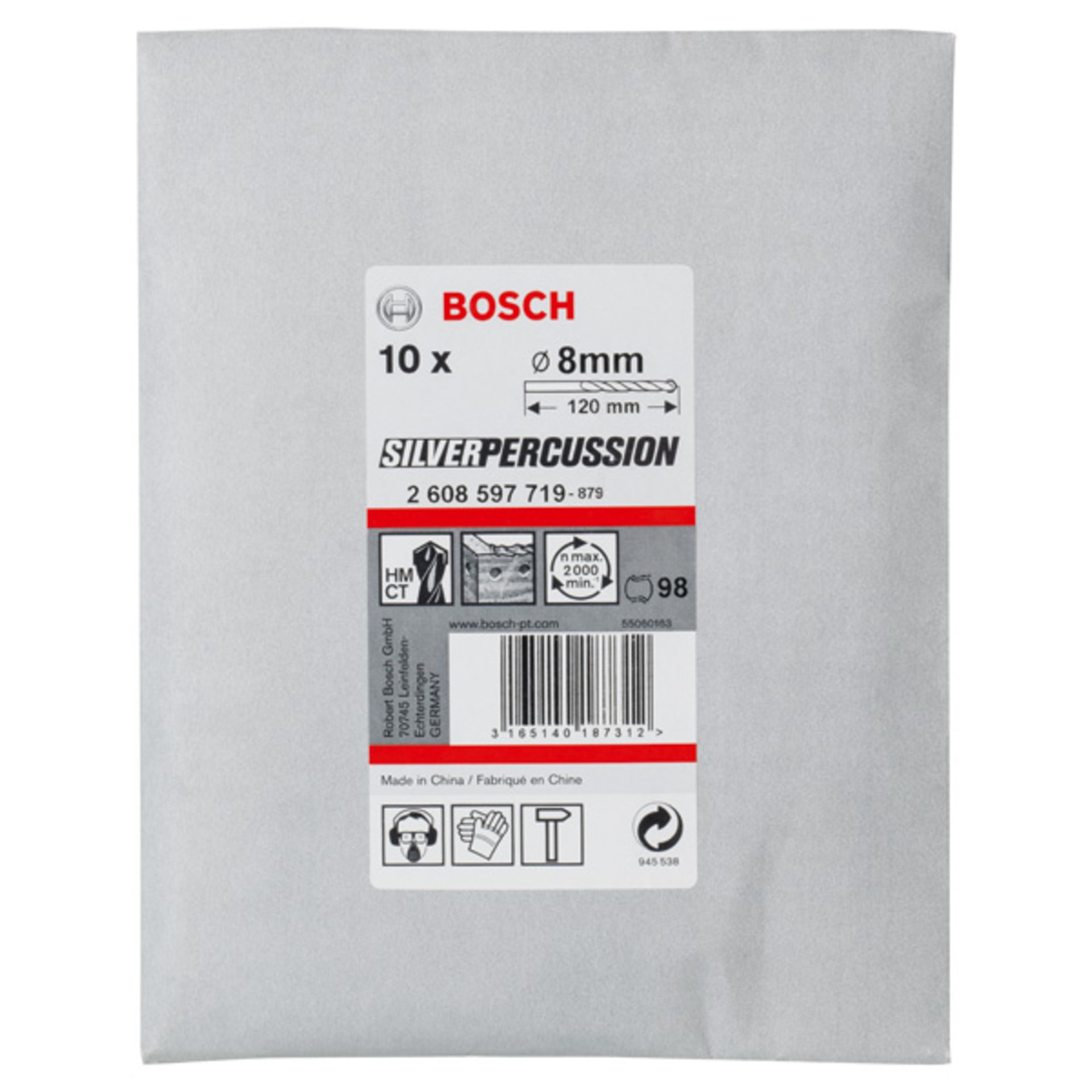 Betonbohrer CYL-3, 8 x 80 x 120 mm, d 7,5 mm, 10er-Pack