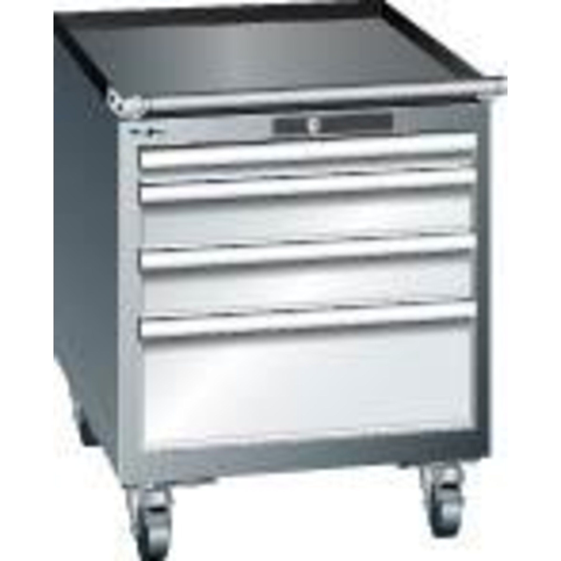Schubladenschrank 27x36E B564xT725xH723mm RAL 7035 4 Schubladen 75kg LISTA