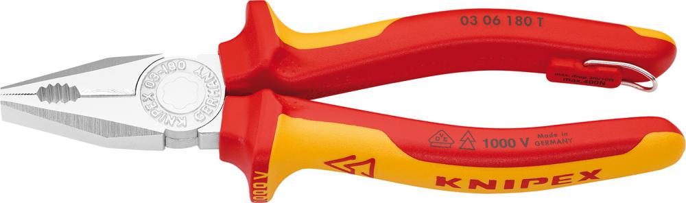Knipex Kombinationszange VDE TT mit Mehrkomponenten-Griffen 180mm