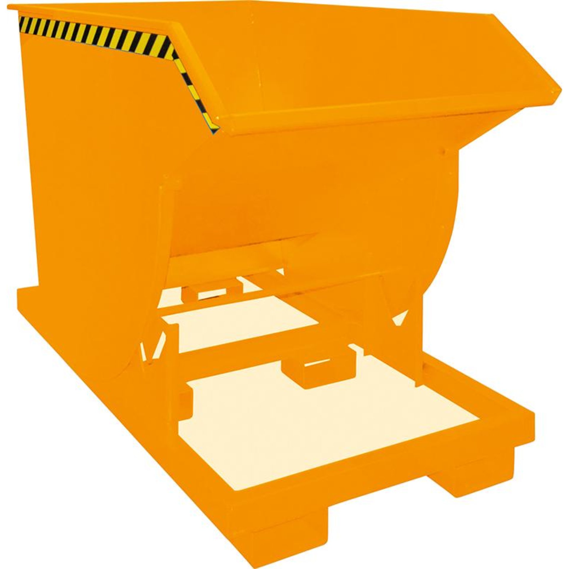 Kippbehälter BKM 1000 l B1060xT1760xH1270 mm RAL2000 Tragkraft 3000kg mit Abrollsystem