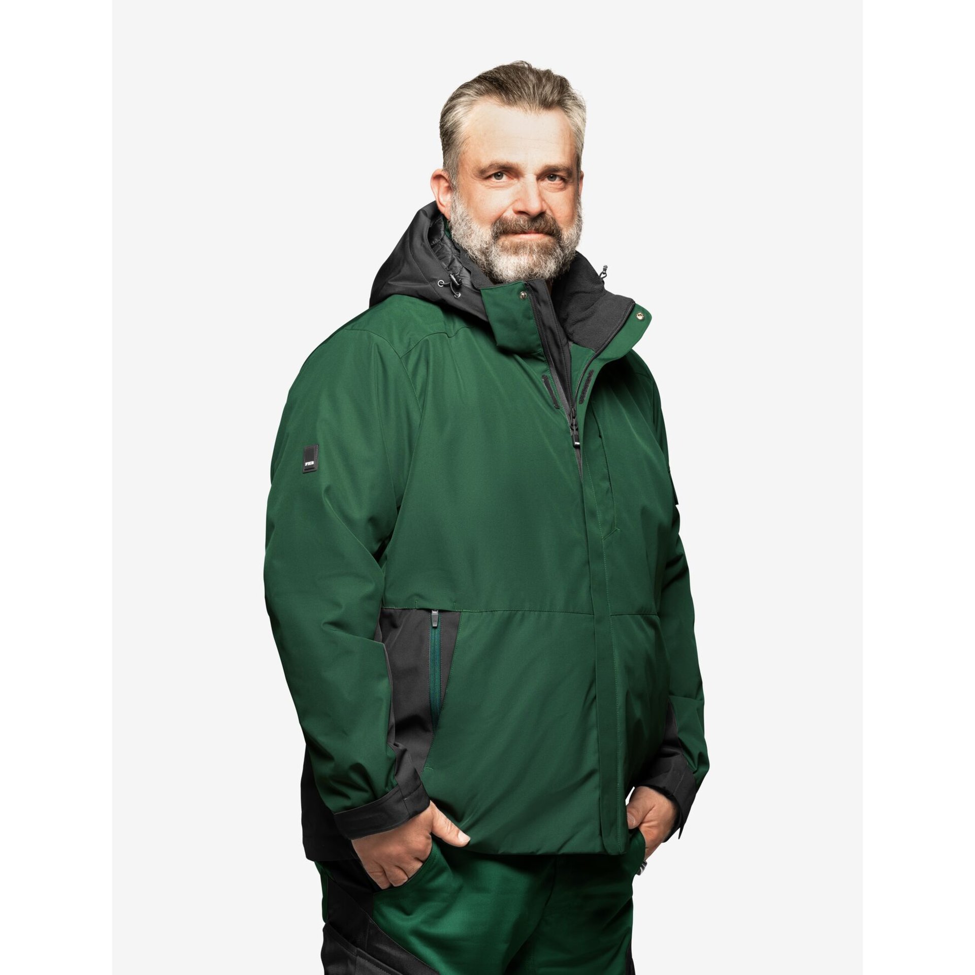 GEORG Arbeitsjacke Primaloft grün-schwarz 5XL