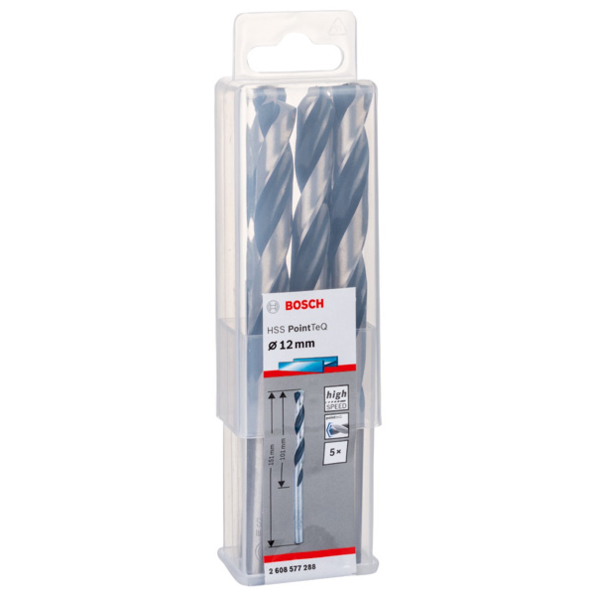 Metallspiralbohrer HSS PointTeQ, DIN 338, 12,0 mm, 5er-Pack