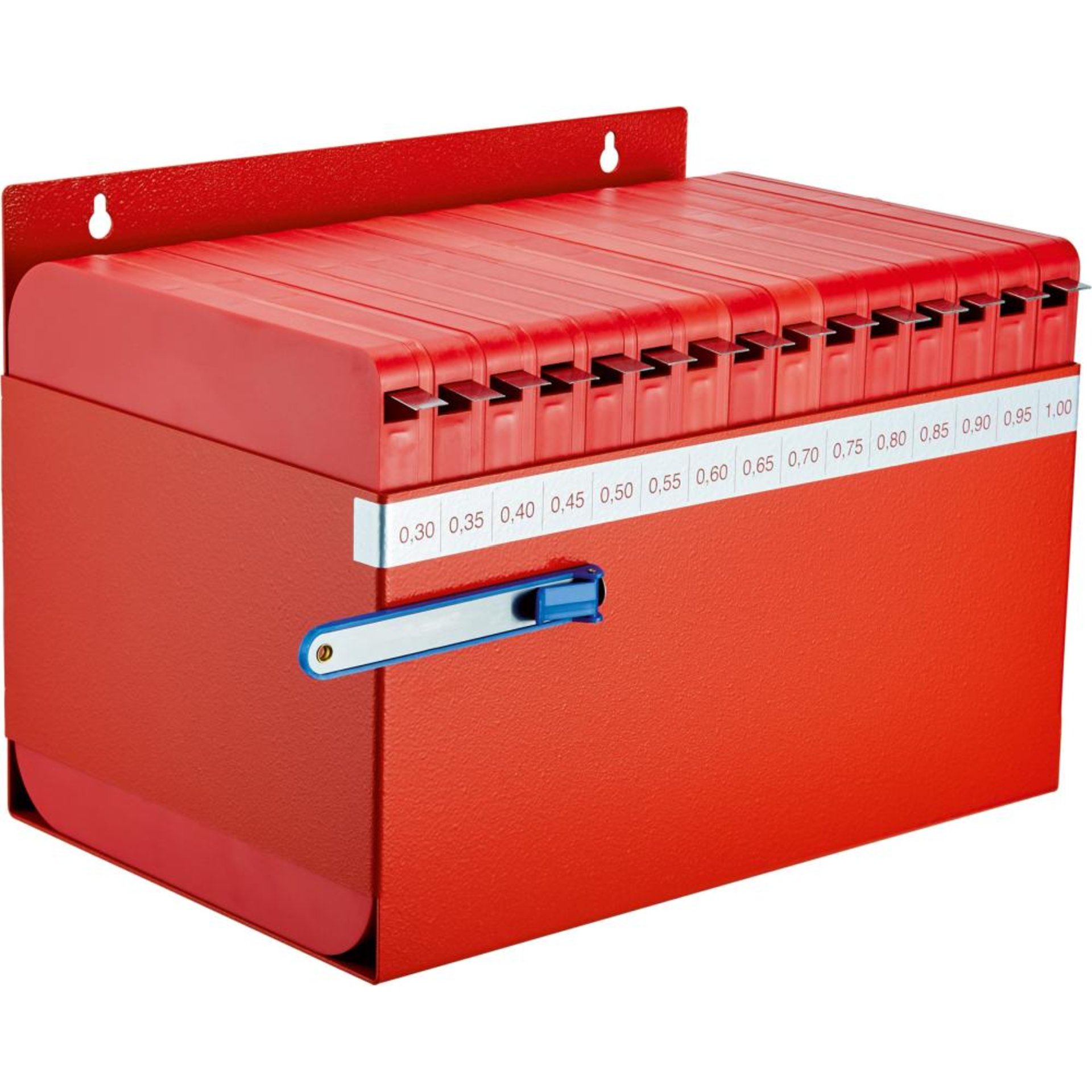 Fühlerlehrenband in Werkstattbox, Federbandstahl