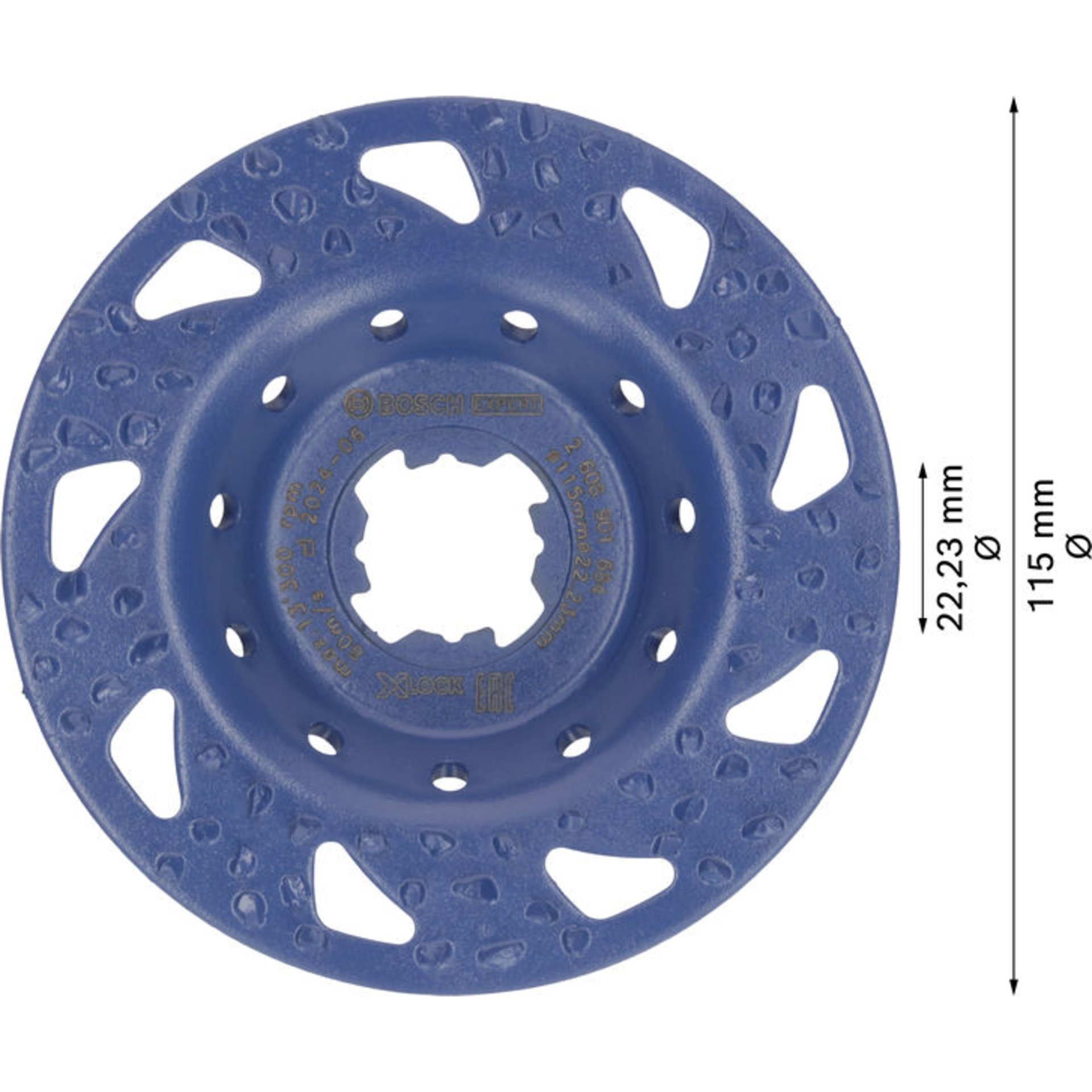 EXPERT Multi Material Carbide-Topfscheibe grob, flach, X-LOCK, 115 mm, 22,23 mm