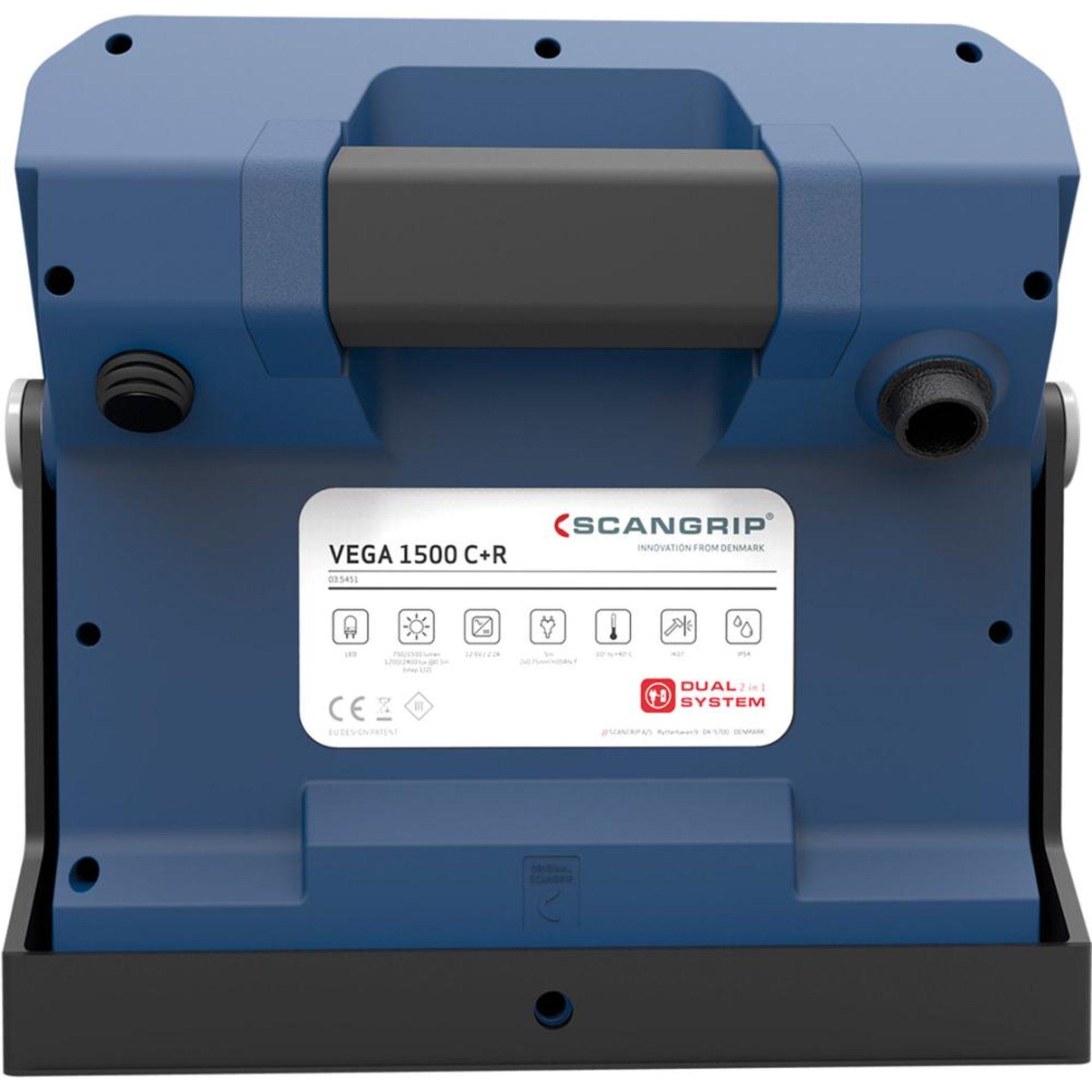 Baustrahler Dualsystem VegaLite 1500 C+R 750-2000Lumen SCANGRIP LITE