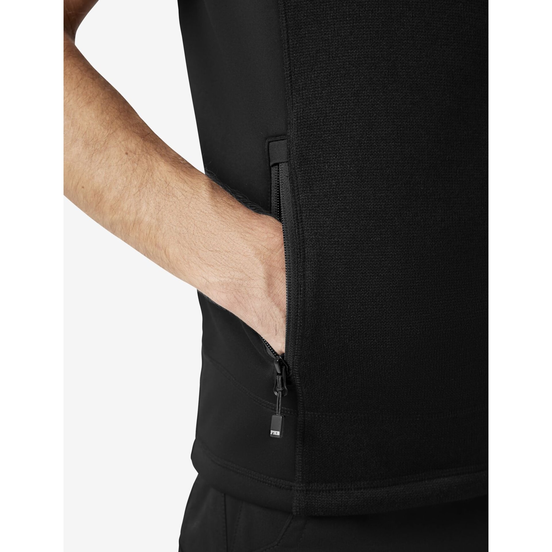 ADDE Strick-Fleece-Weste  schwarz 5XL