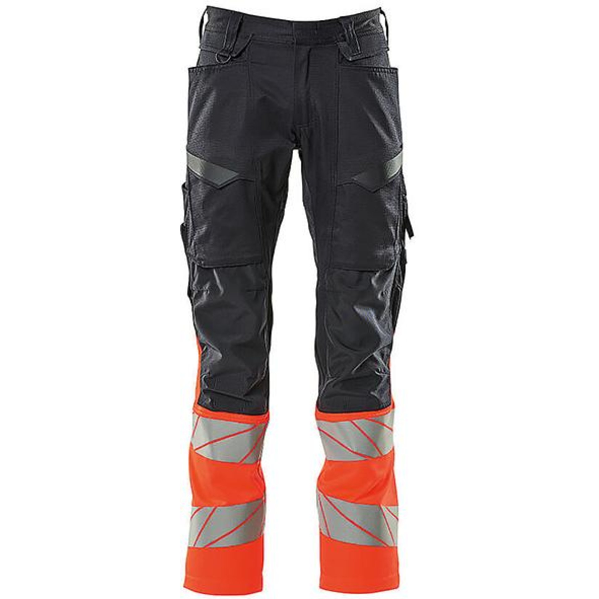 Hose mit Knietaschen, schwarzblau/warnrot, 82C47 Mascot