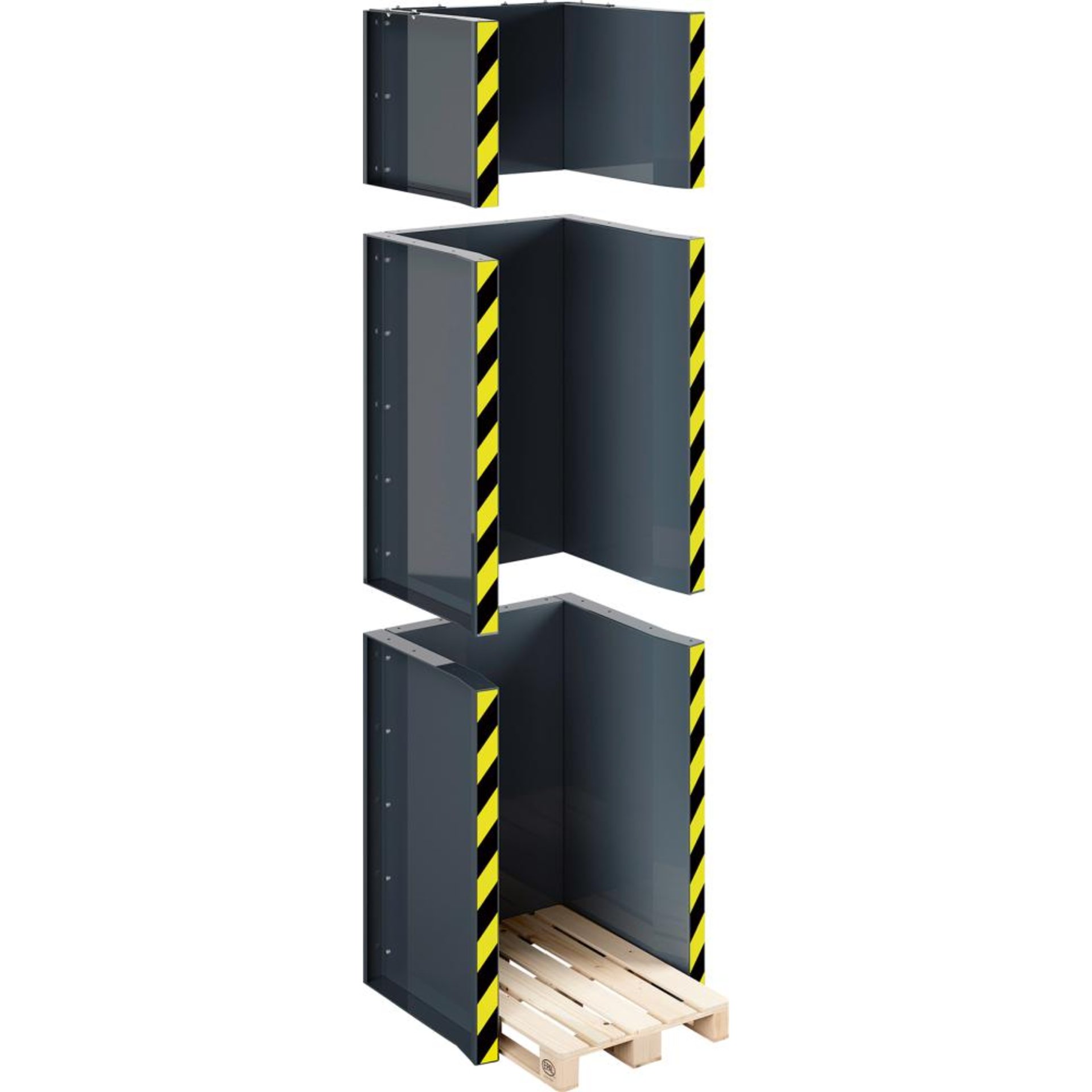 Paletten Stapel Station für 10 Paletten, RAL7016 aus 4mm Blech B1020xT945xH1425mm