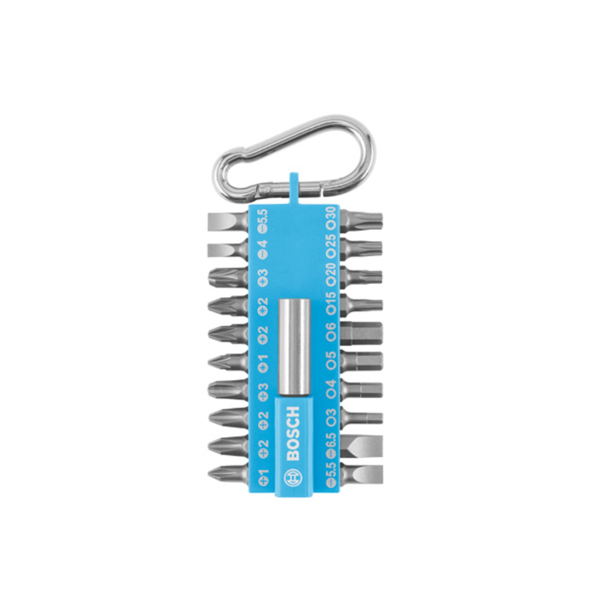 21-teiliges Schrauberbit-Set mit Snap-hook (hellblau)  Ausstellerversion