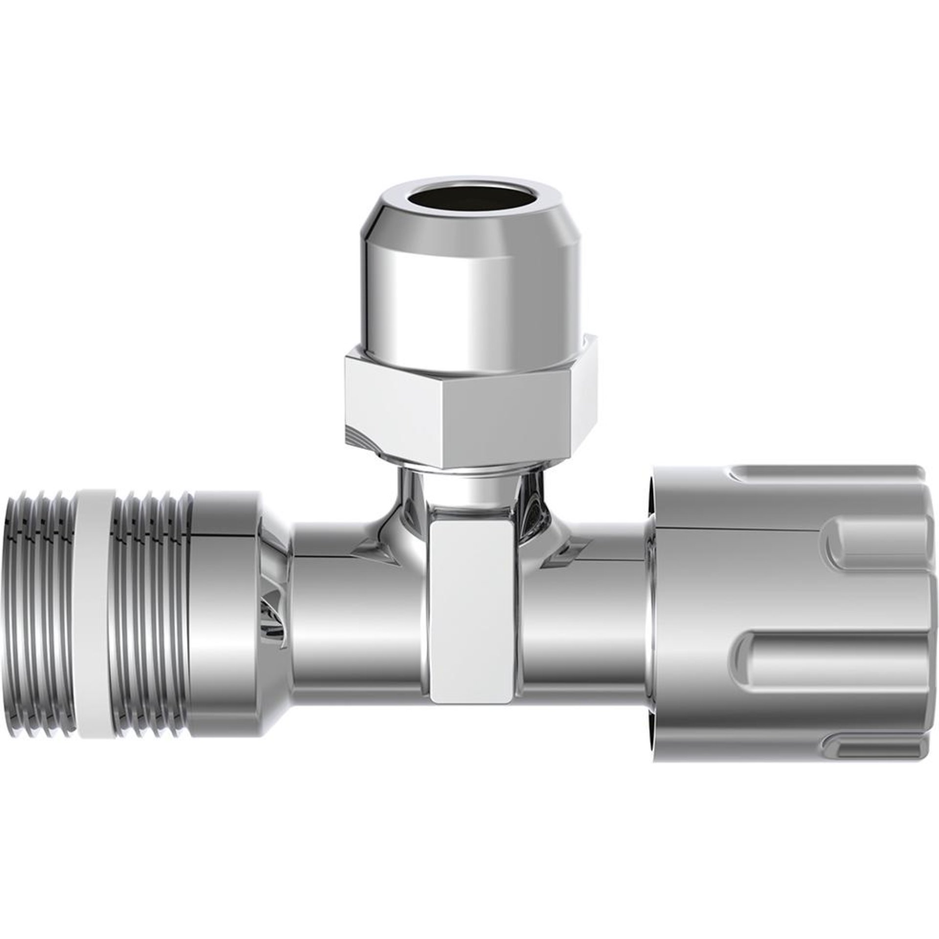 Eckventil, 1/2"AG x x 3/8"AG x 10 mmQ, mit Schubrosette selbstdichtend