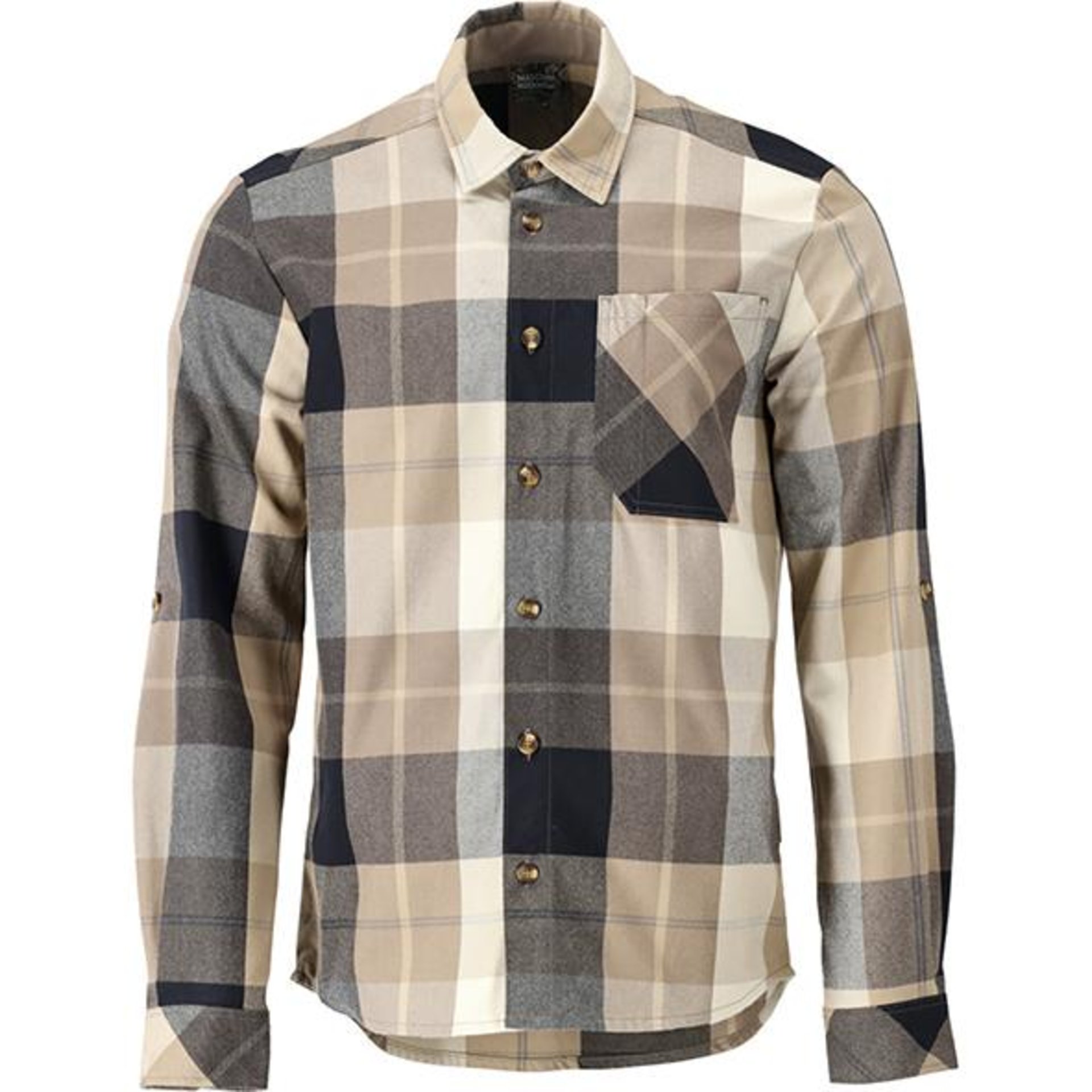 Hemd aus Flanell, dunkel sandbeige kariert,2XL