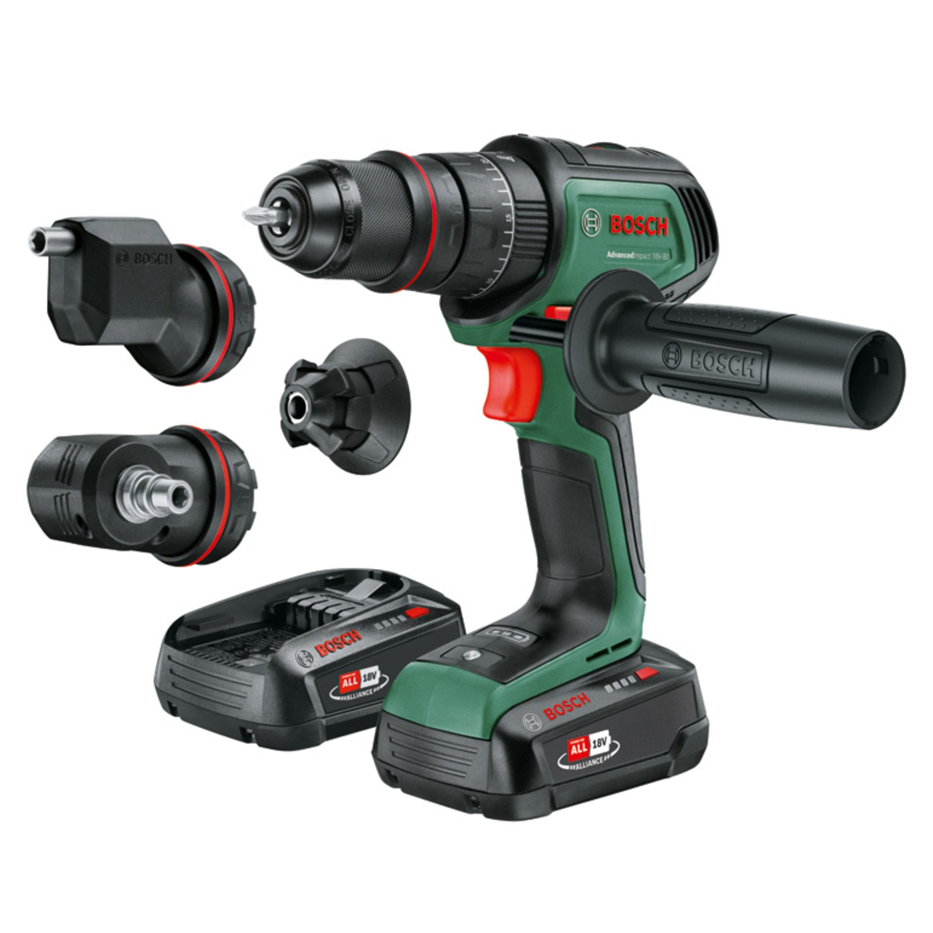 Akku-Schlagbohrmaschine AdvancedImpact 18V-80 QuickSnap, 2x Akku 2.5Ah, Aufsätze