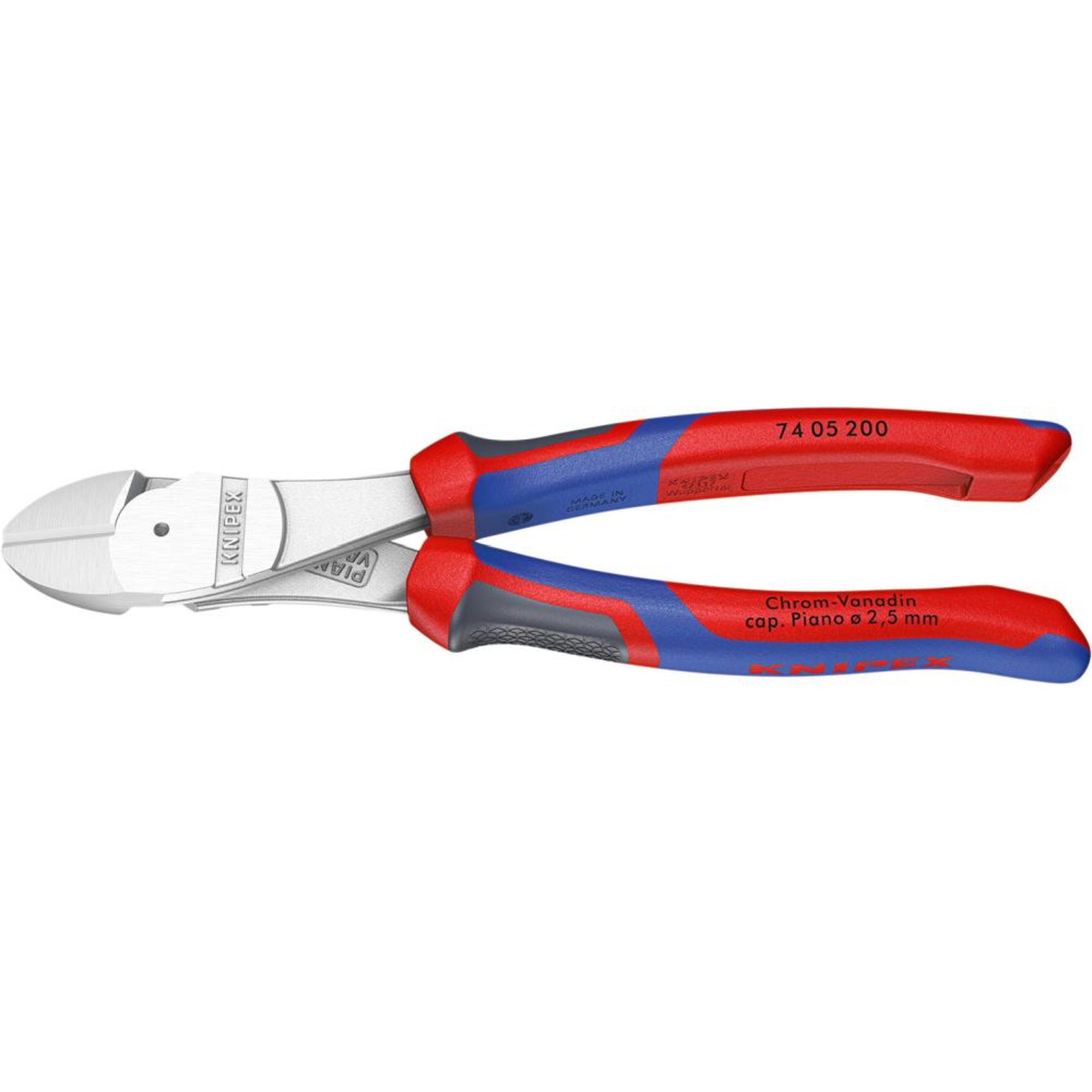 Kraft-Seitenschneider verchromt mit Mehrkomponenten-Griffen 180mm KNIPEX