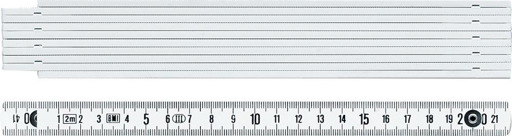 Fortis Gliedermassstab Holz 2m/16mm weiss