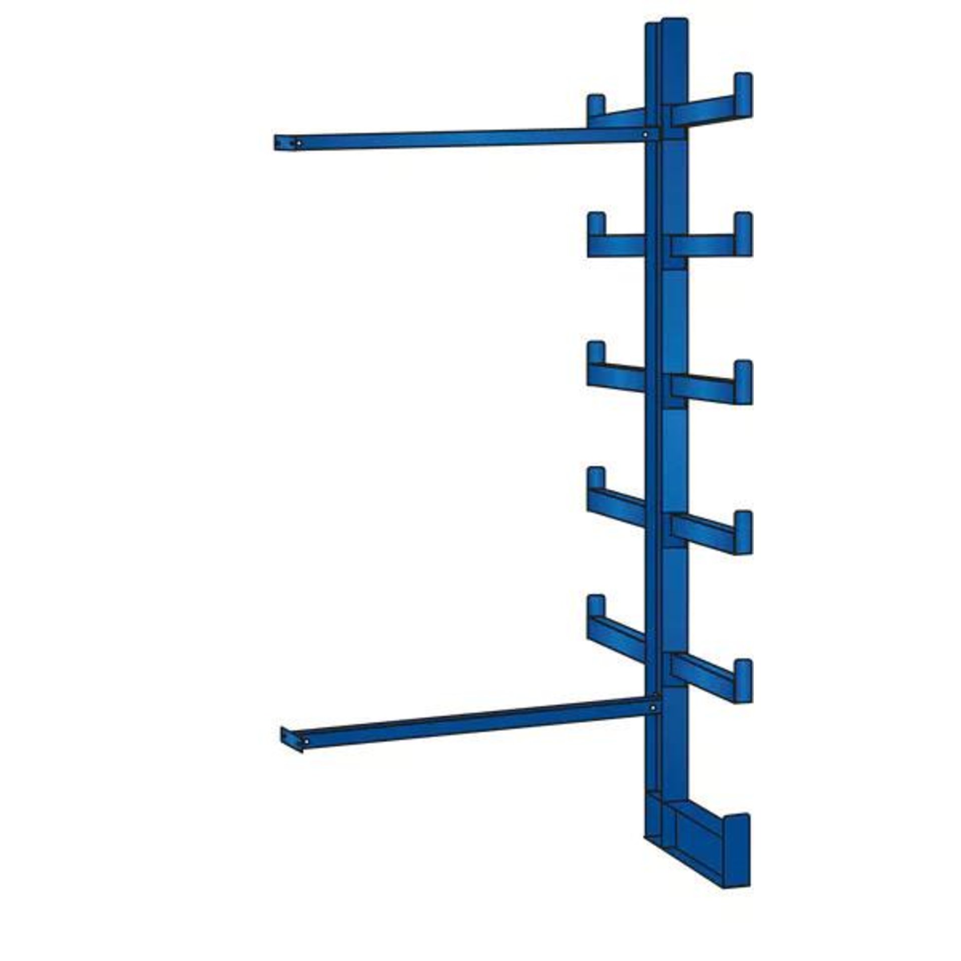 Kragarmregal K1000 B1250xT500xH2000 mm Anbaufeld blau Tragkraft 1200kg gesamt