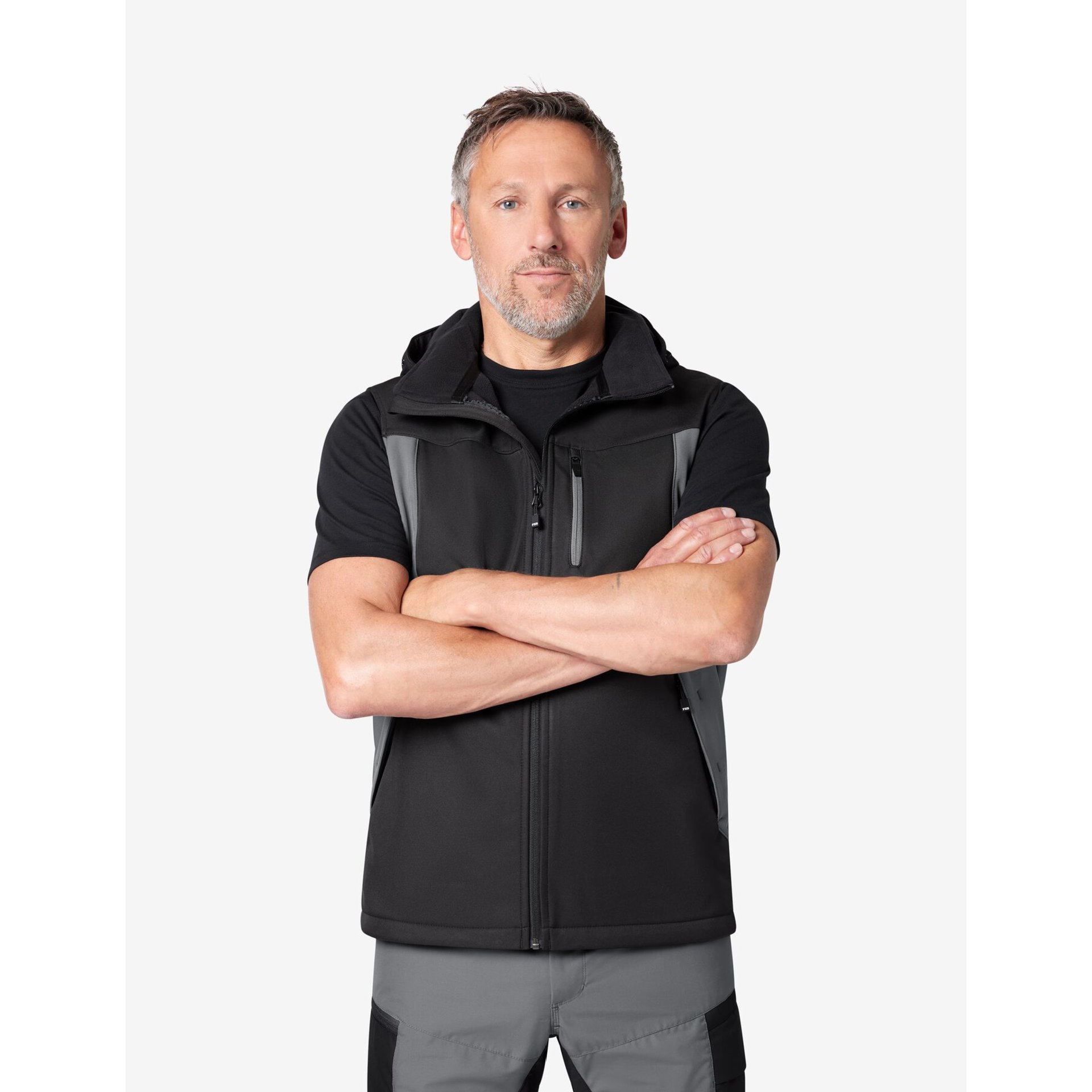 JUSTUS Softshell Weste grau-schwarz XS