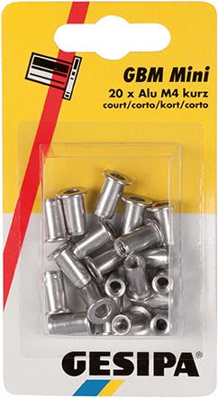 Gesipa Blindnietmuttern Alu im Mini-Pack M4 kurz