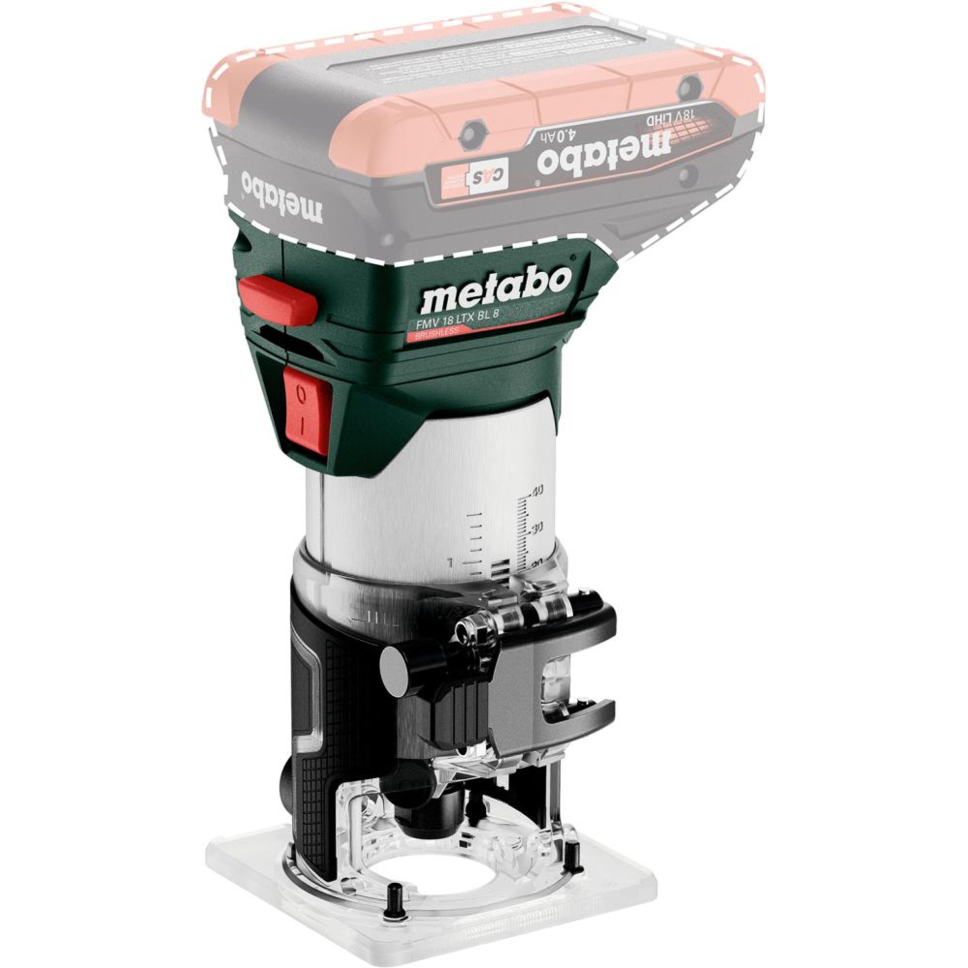 Akku-Kantenfraese FMV 18 LTX BL 8 Metabo ohne Akku ohne Ladegerät metaBOX