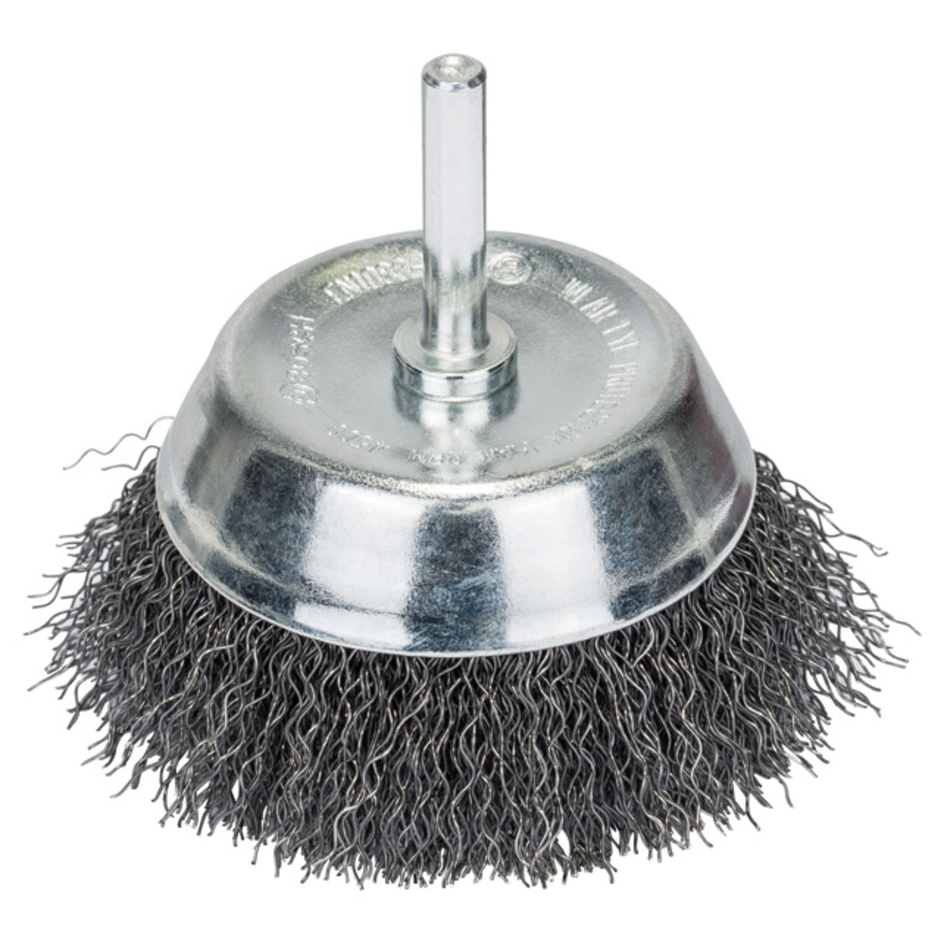 Topfbürste für Bohrmaschinen, gewellter Draht, 75 x 6 mm
