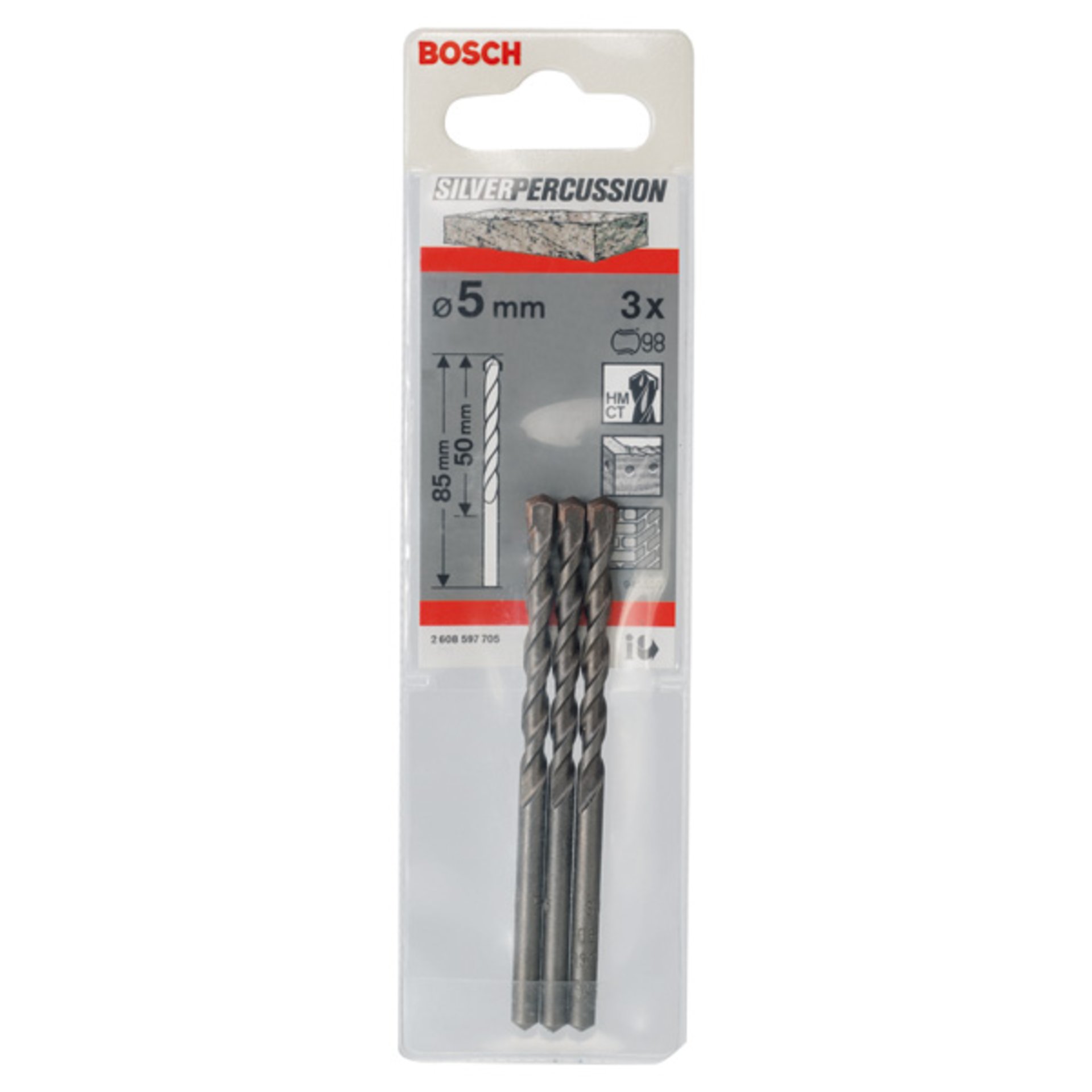 Betonbohrer CYL-3, 5 x 50 x 85 mm, d 4,5 mm, 3er-Pack