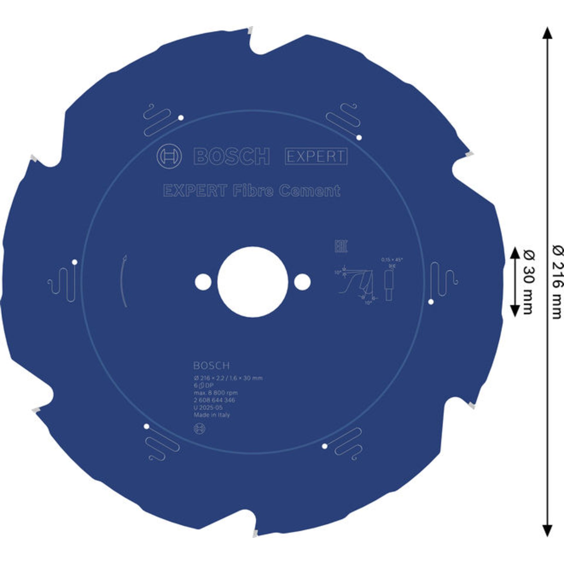EXPERT Fibre Cement Kreissägeblatt, 216 x 2,2/1,6 x 30 mm, Z6