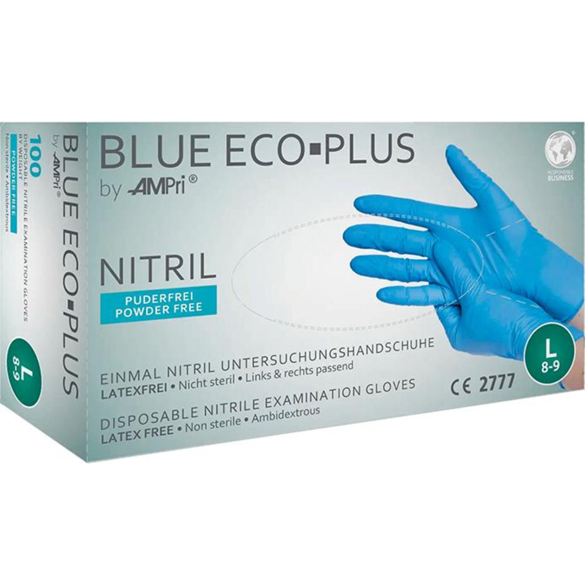Einweghandschuhe Nitril, BLUE ECO PLUS, puderfrei, Gr.S