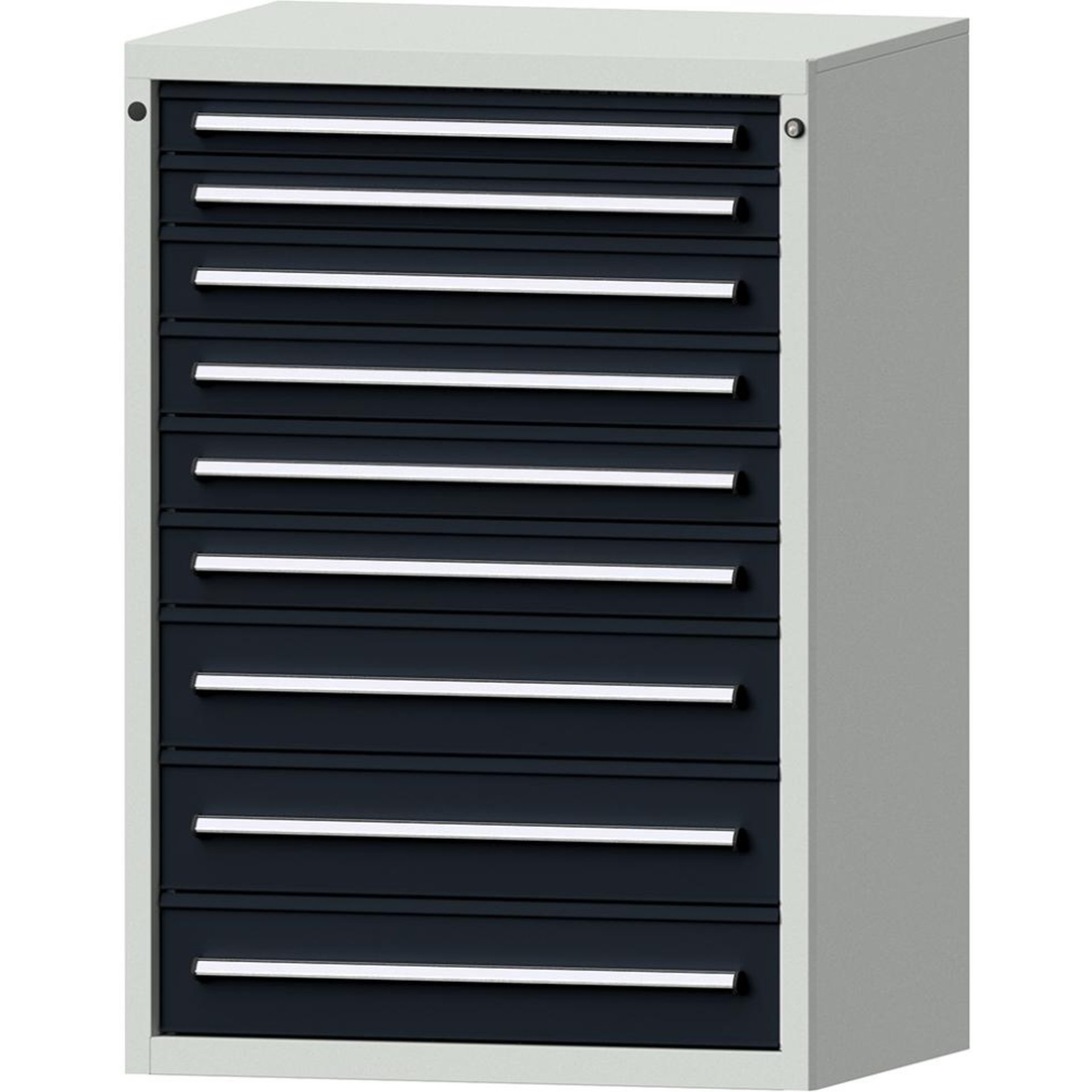 Format Schubladenschrank B910xT700xH1300mm RAL7035/7016 9 Schubladen 75kg