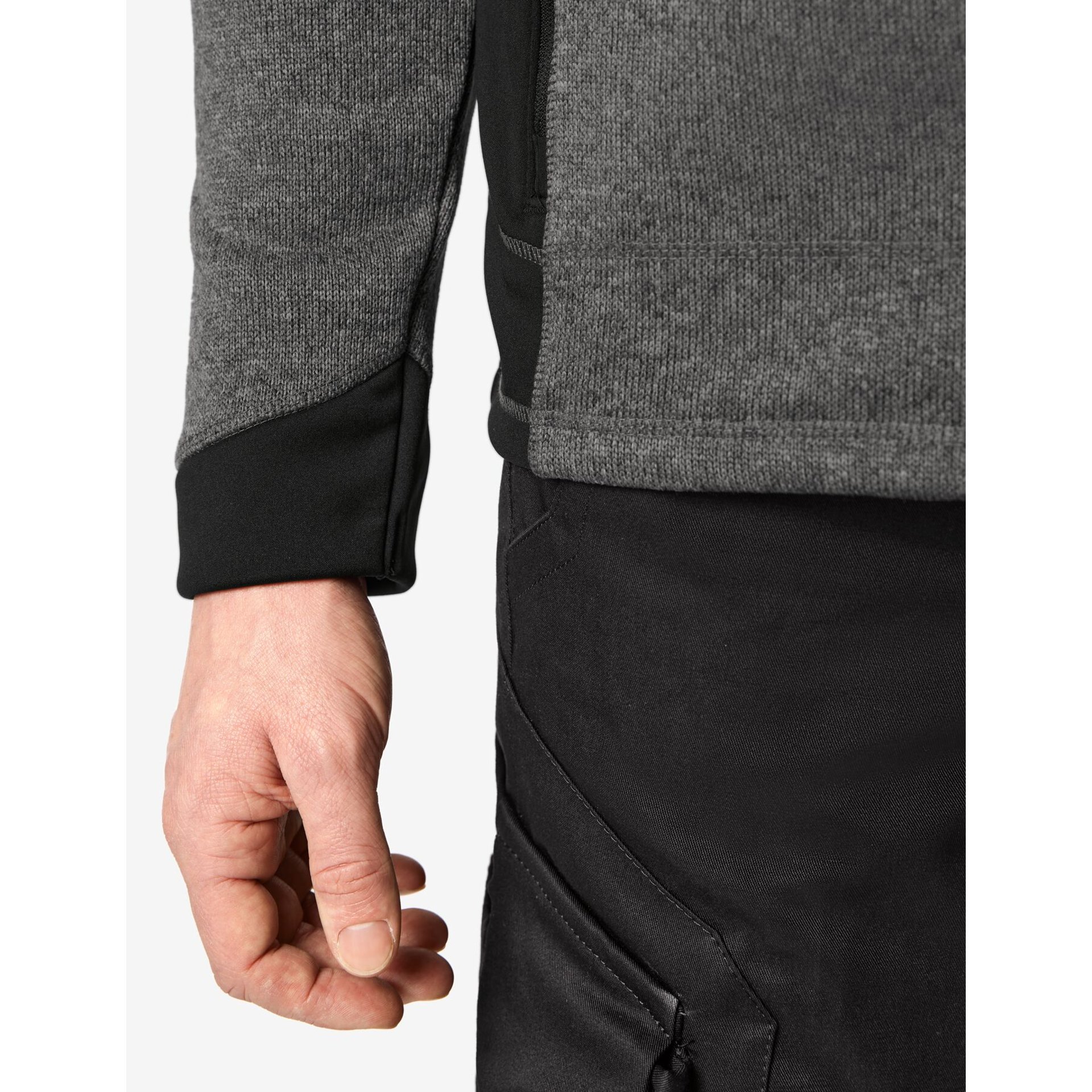 CHRISTOPH Strick-Fleece-Jacke Herren anthrazit-schwarz 2XL