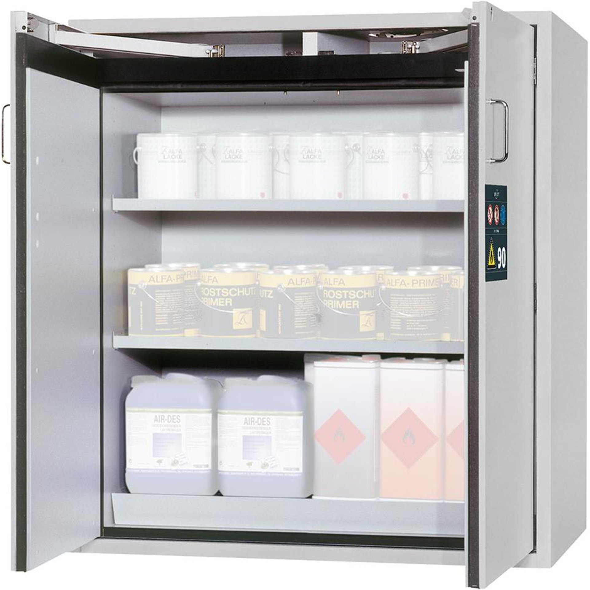 Gefahrstoffschrank S-Classic Typ 90, mit 2 Fachböden