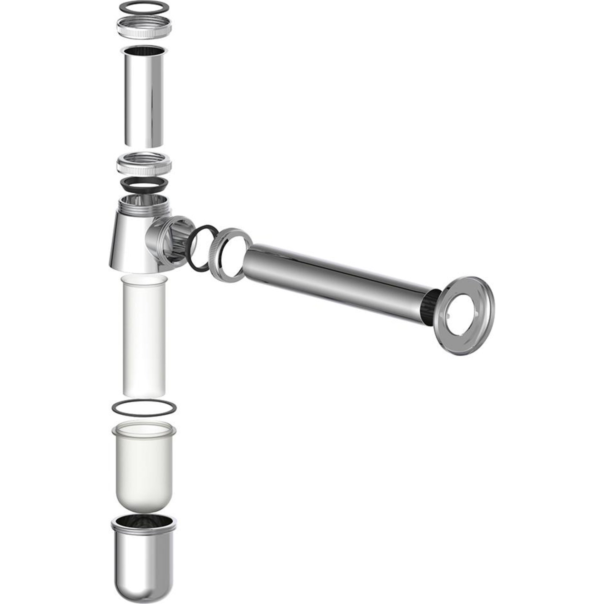 Flaschensiphon, Chrom, 1 1/4" x 32 mm