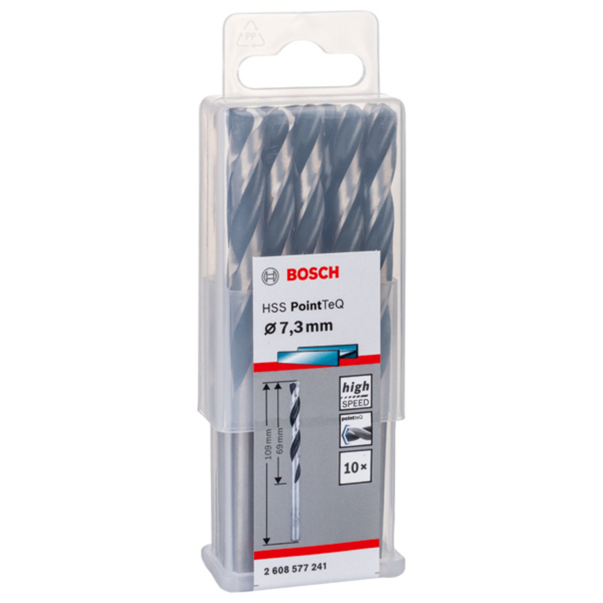 Metallspiralbohrer HSS PointTeQ, DIN 338, 7,3 mm, 10er-Pack