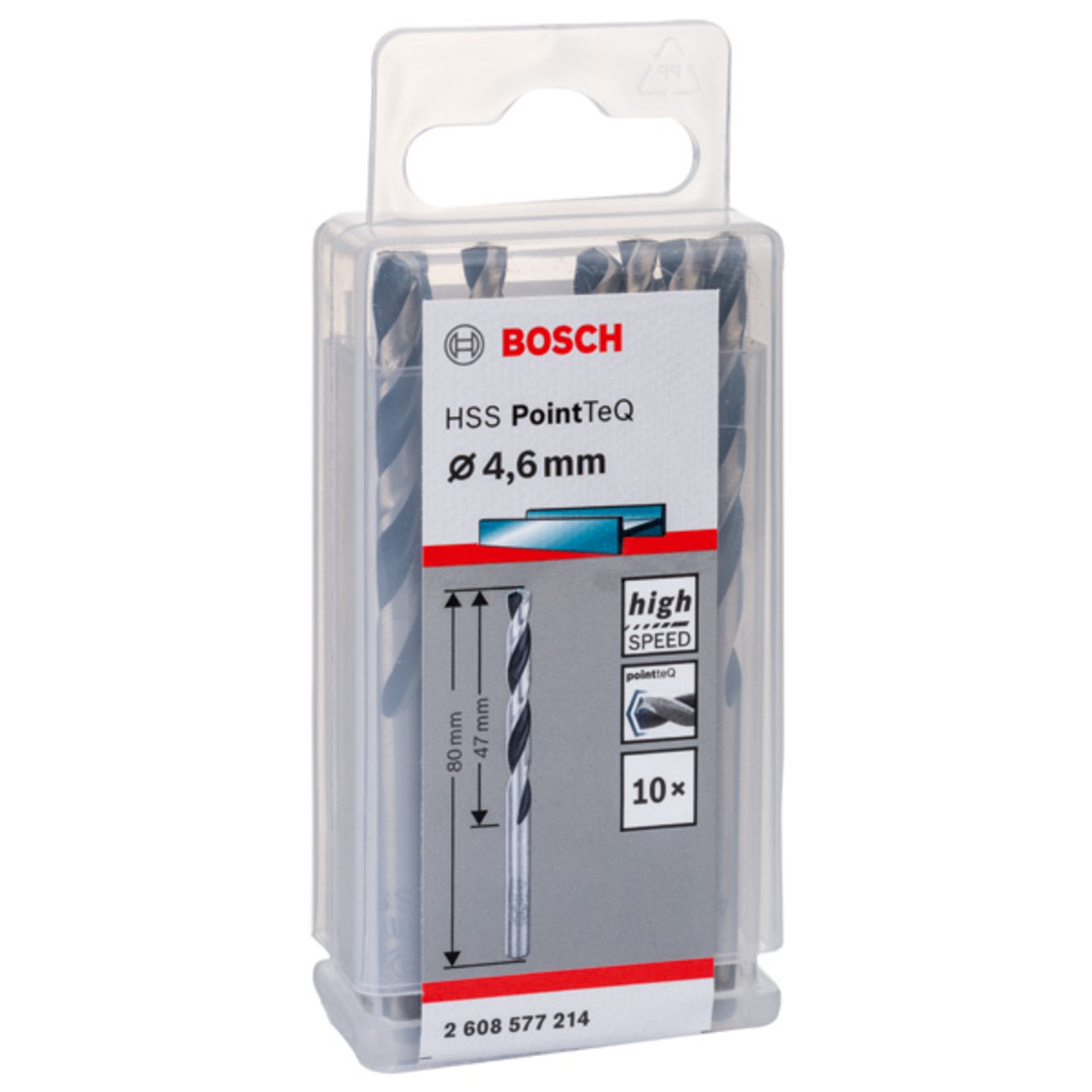 Metallspiralbohrer HSS PointTeQ, DIN 338, 4,6 mm, 10er-Pack