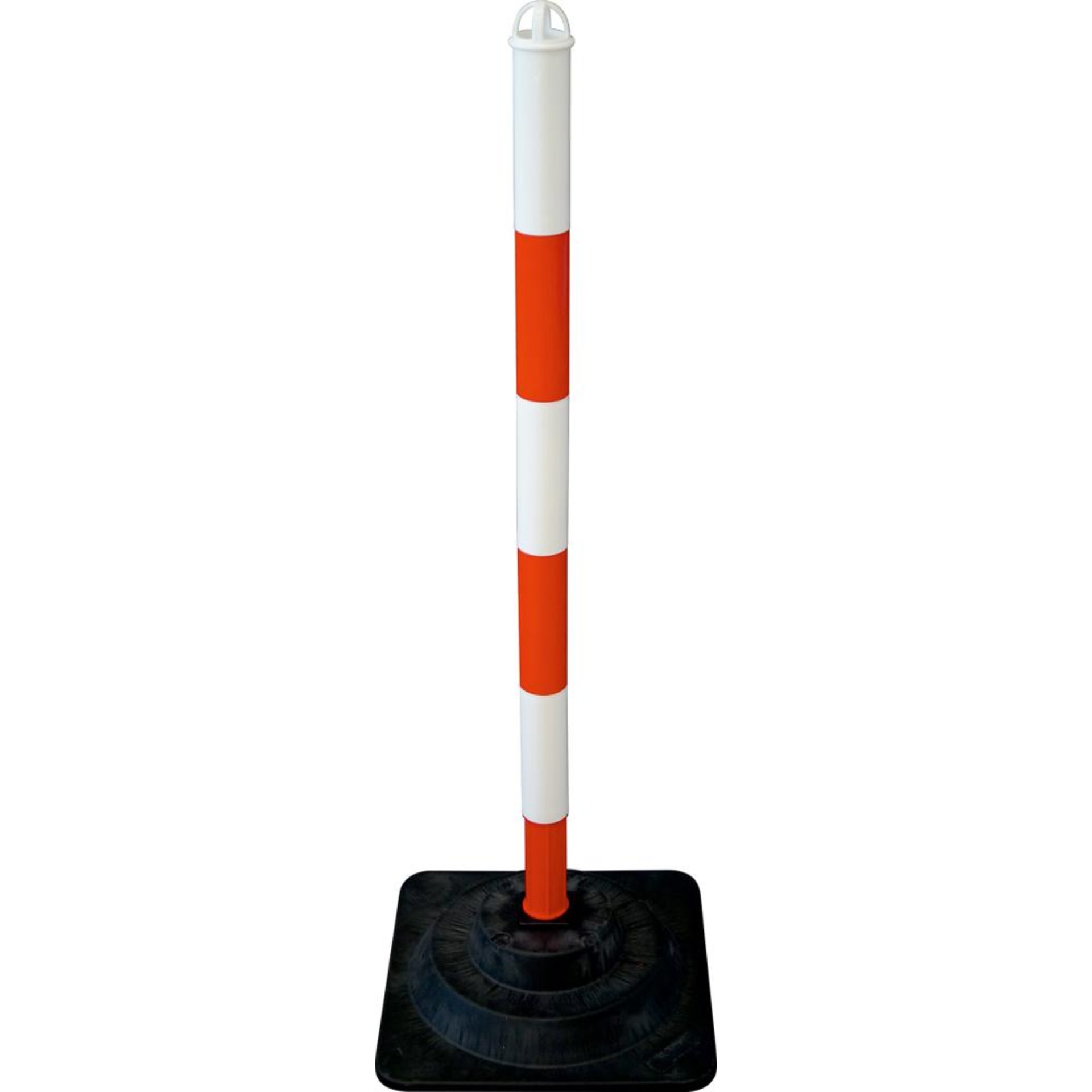 Kettenpfosten-Set EcoMax mit 10 m Absperrkette 3x rot/weiß, 3x weiß/rot,6x Hartgummifuß