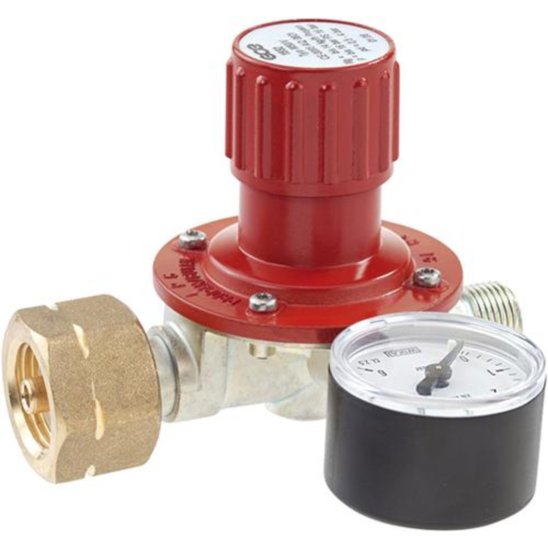 Regler für Propanflaschen5/11/33kg mit Manometer Gasdruck 0,5-4bar GCE