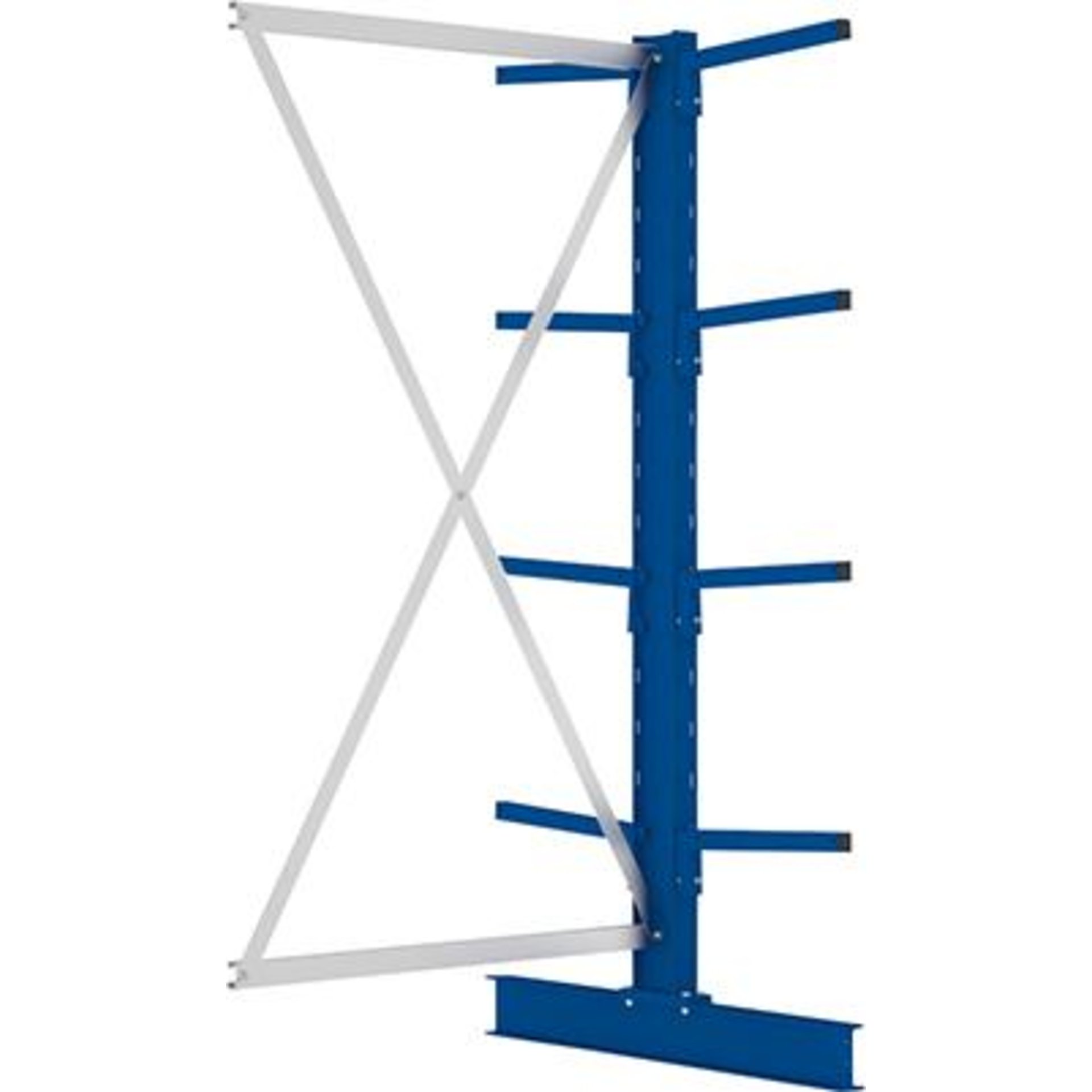 Kragarmregal L Anbaufeld B1000xT2x400xH2000 mm doppelseitig RAL 5010 2x4 Arme Traglast 220kg