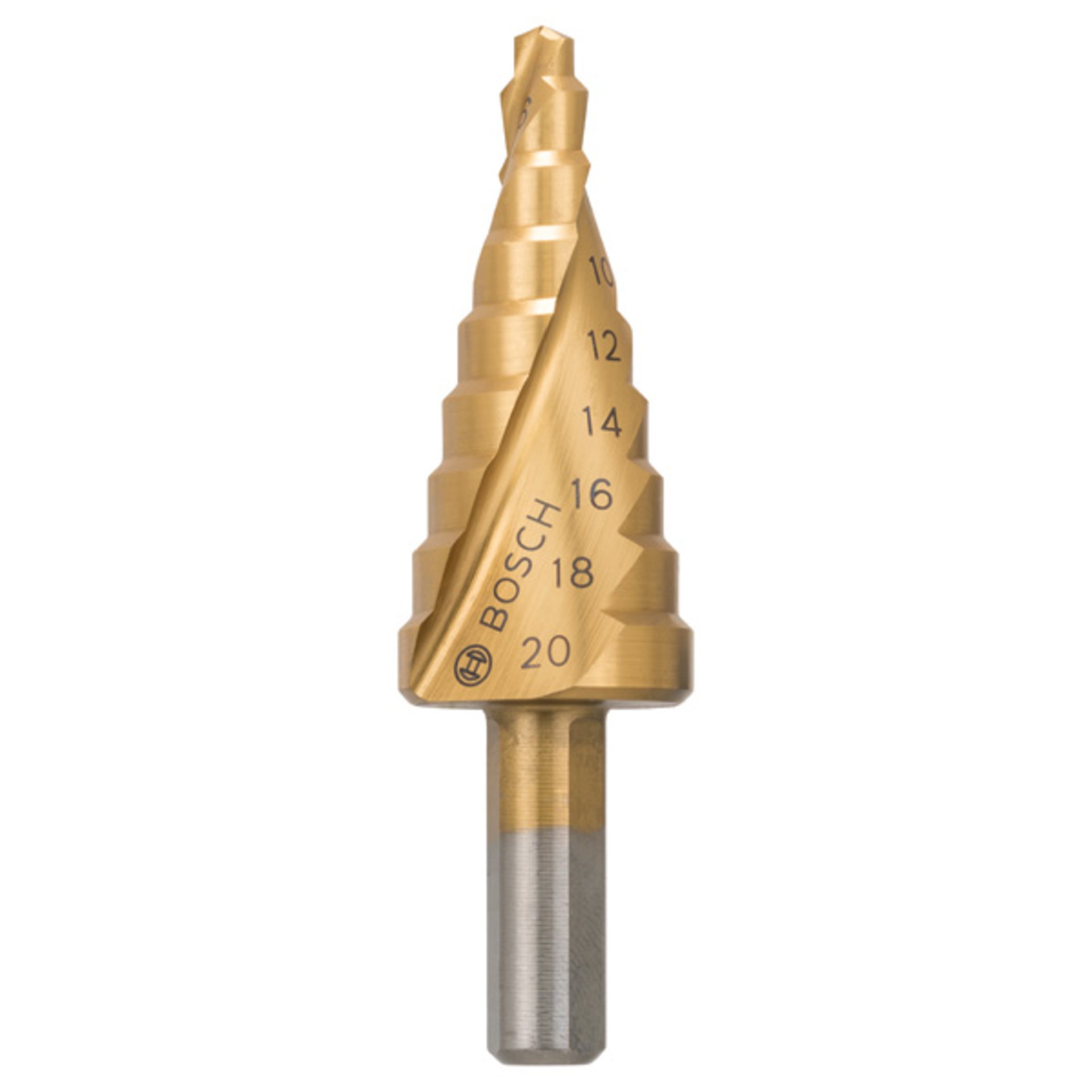 Stufenbohrer HSS-TiN, 4 - 20 mm, 8 mm, 75 mm, 9 Stufen